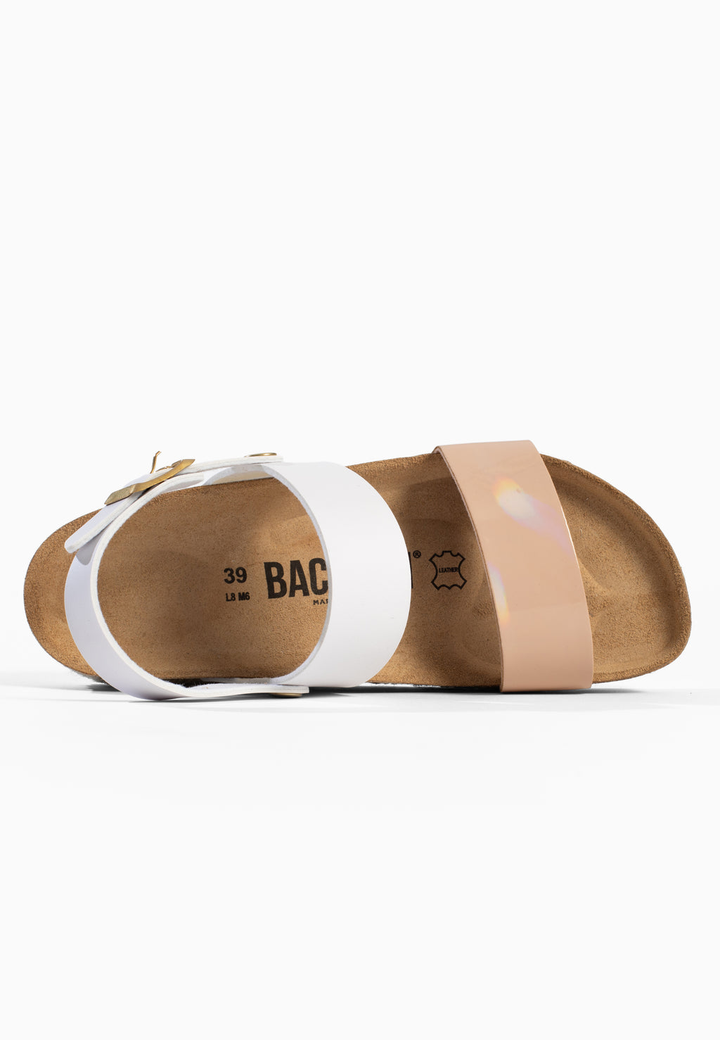 Viala White and Beige Platform Sandals