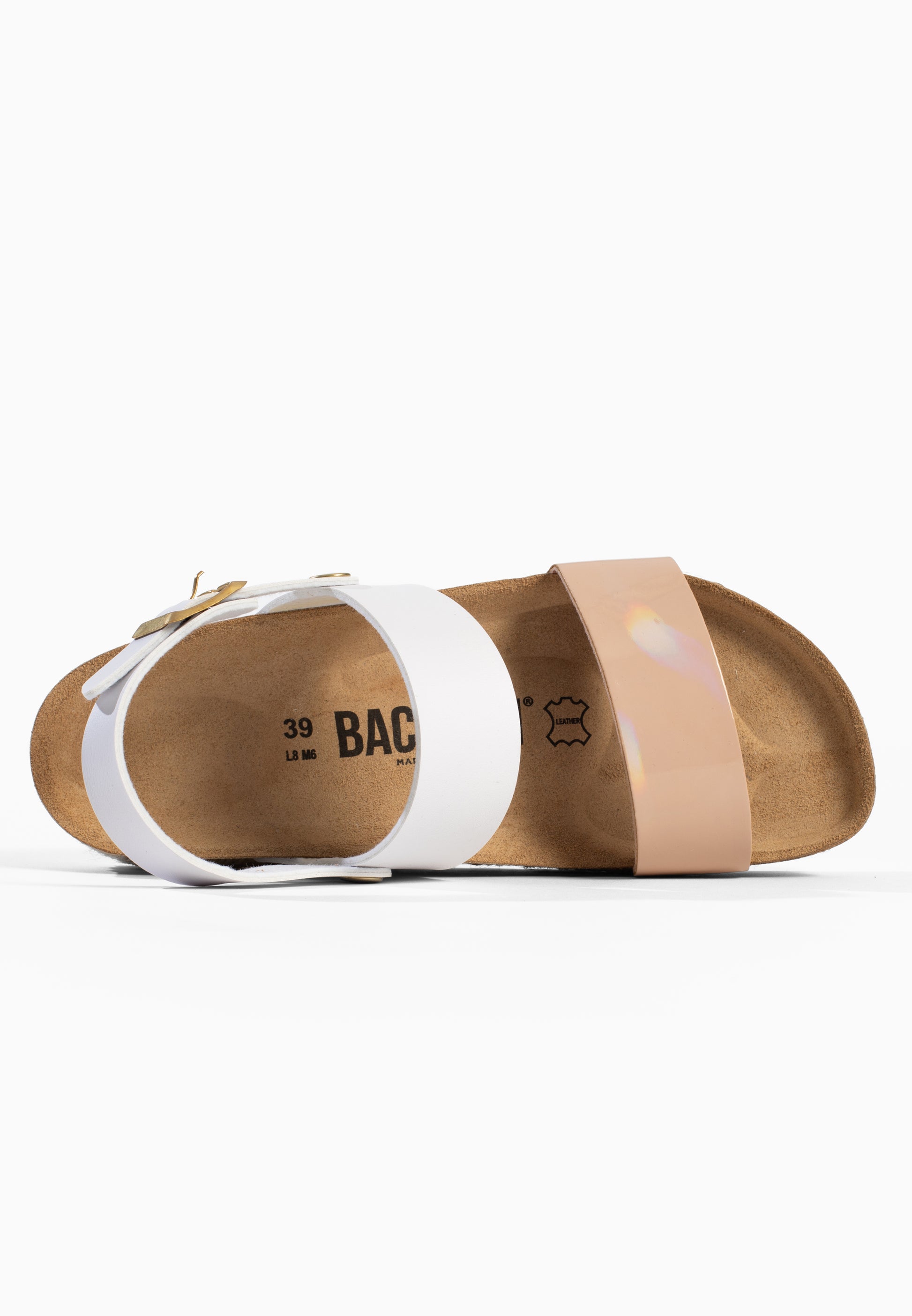 Viala White and Beige Platform Sandals