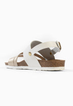 Sandales Multi-Brides Arica Blanc et Doré
