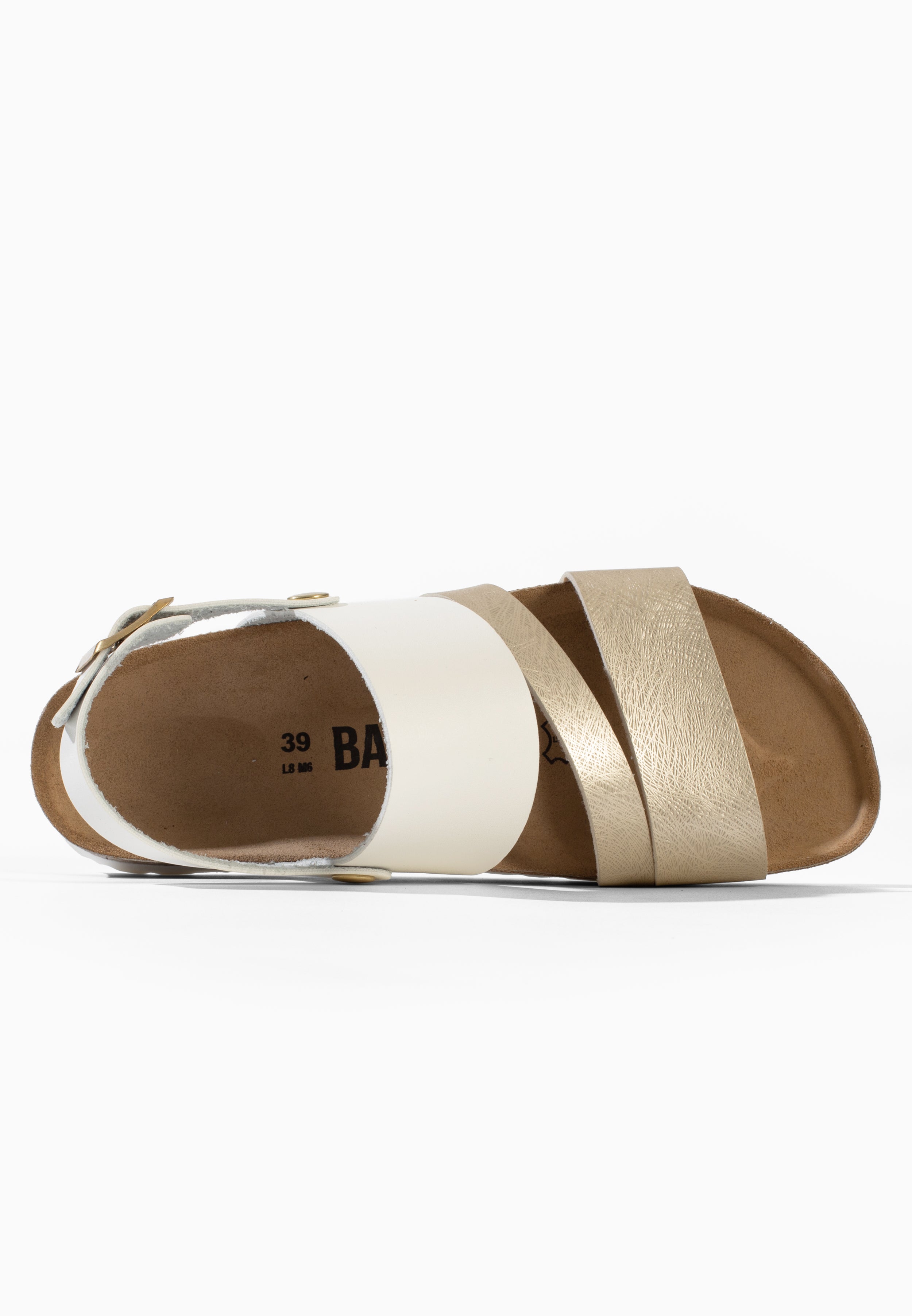 Sandales Multi-Brides Arica Blanc et Doré