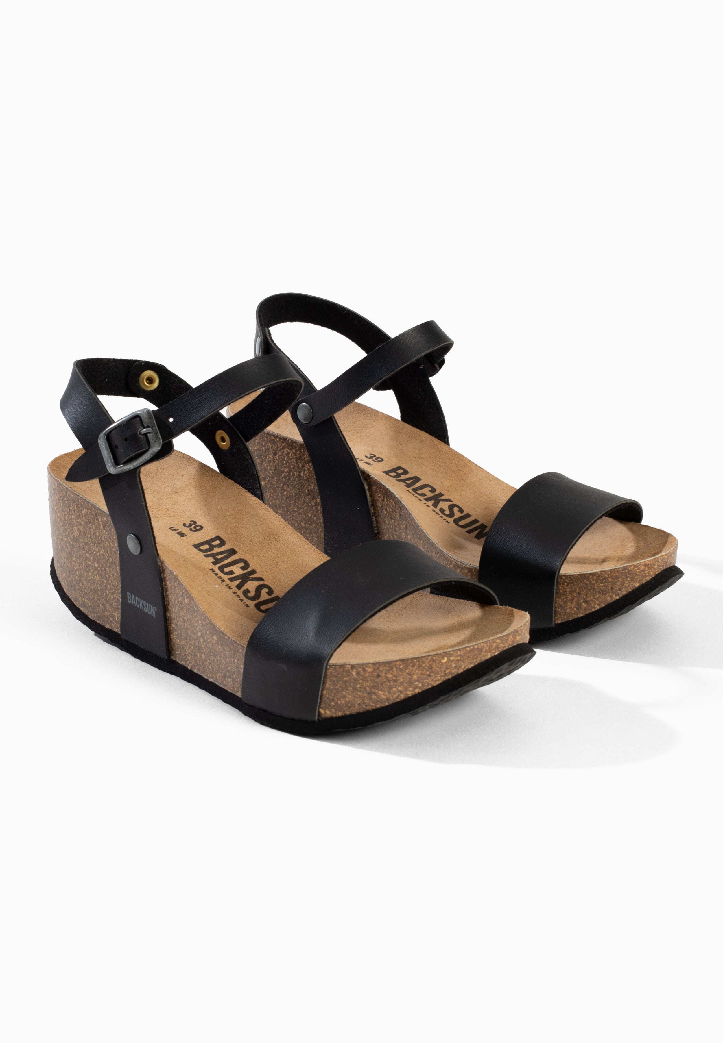 Sandales Hong Kong Compensées et semi-compensées Noir