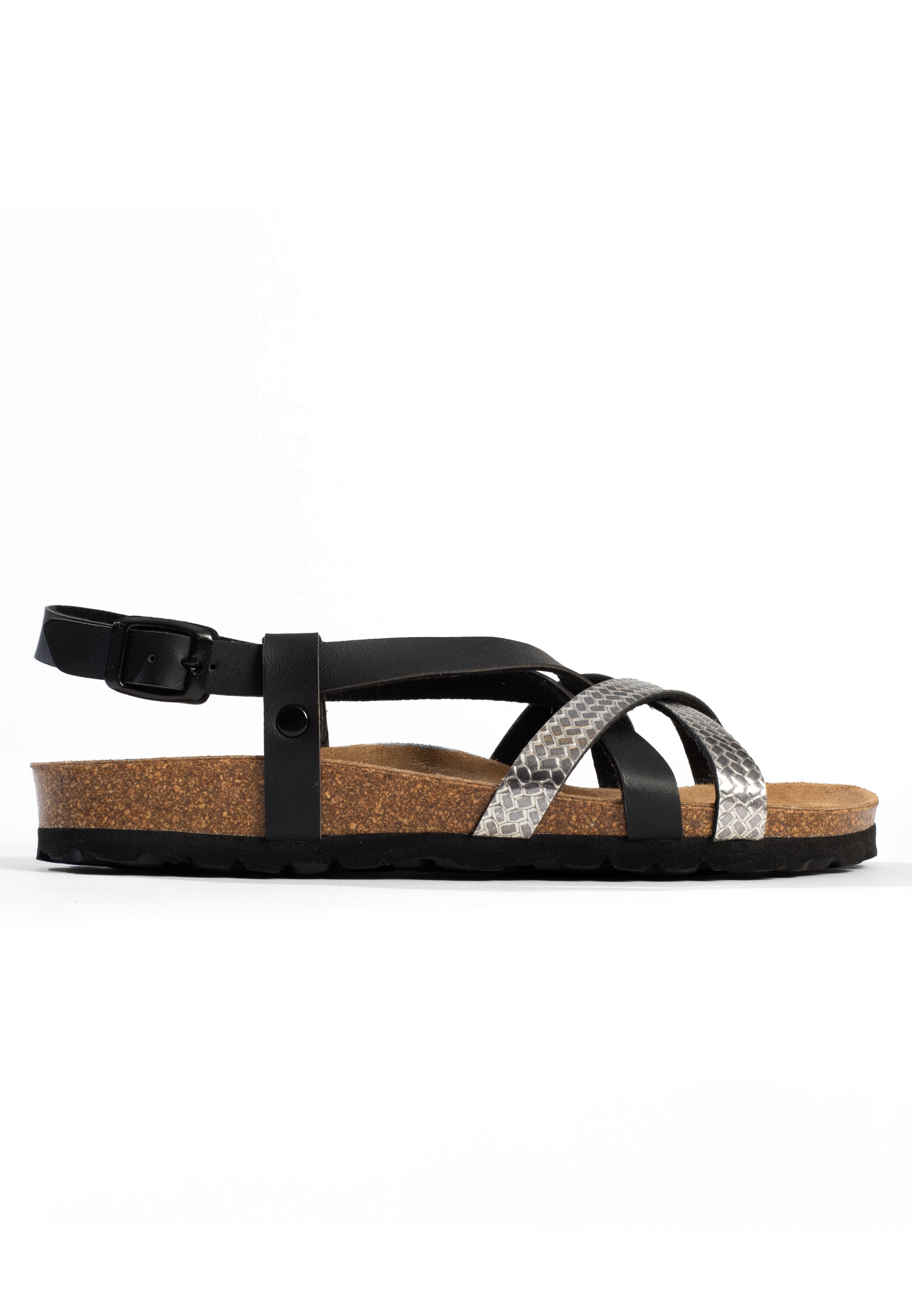 Sandales Veracruz Multi-Brides Noir et or