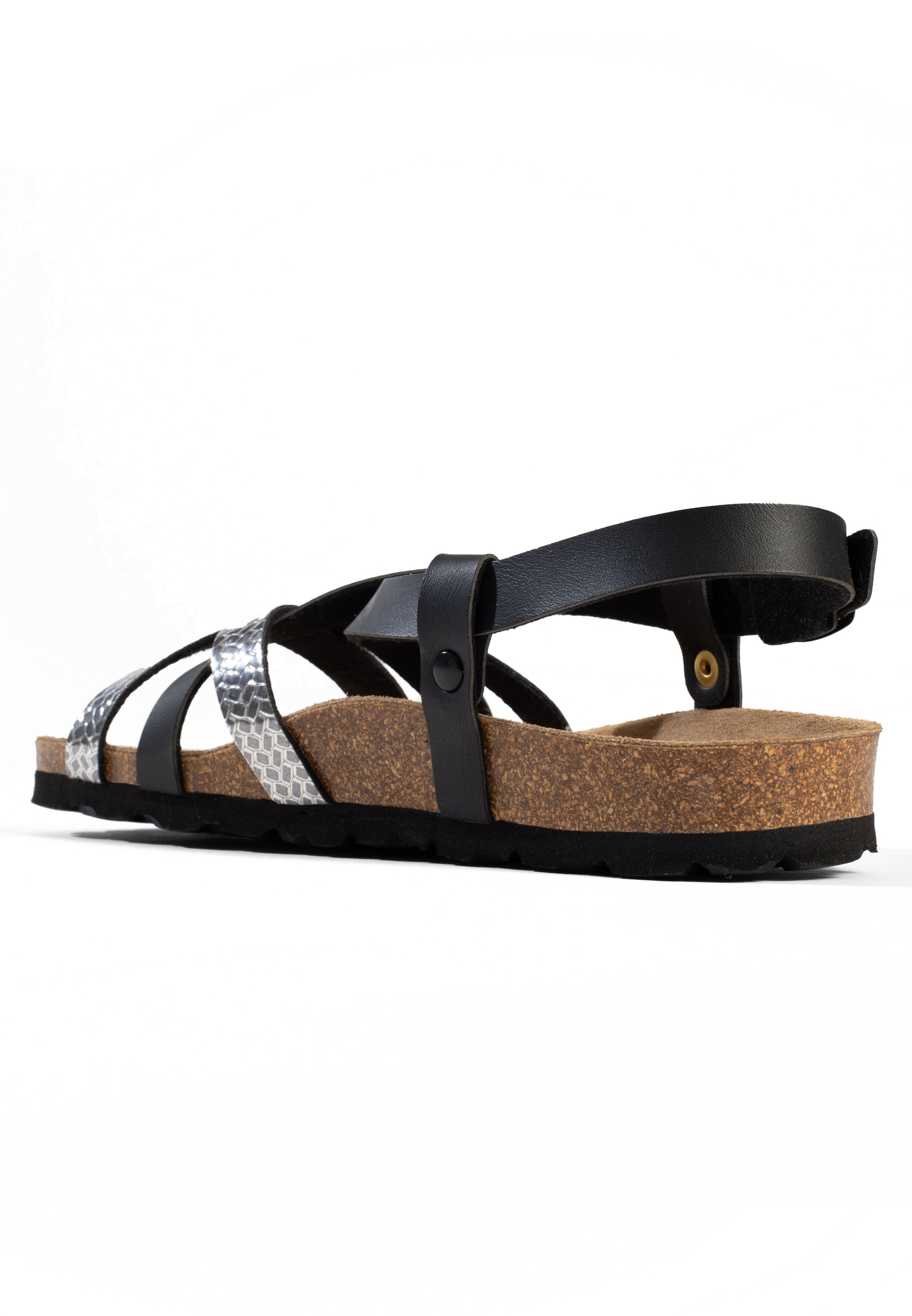 Sandales Veracruz Multi-Brides Noir et or