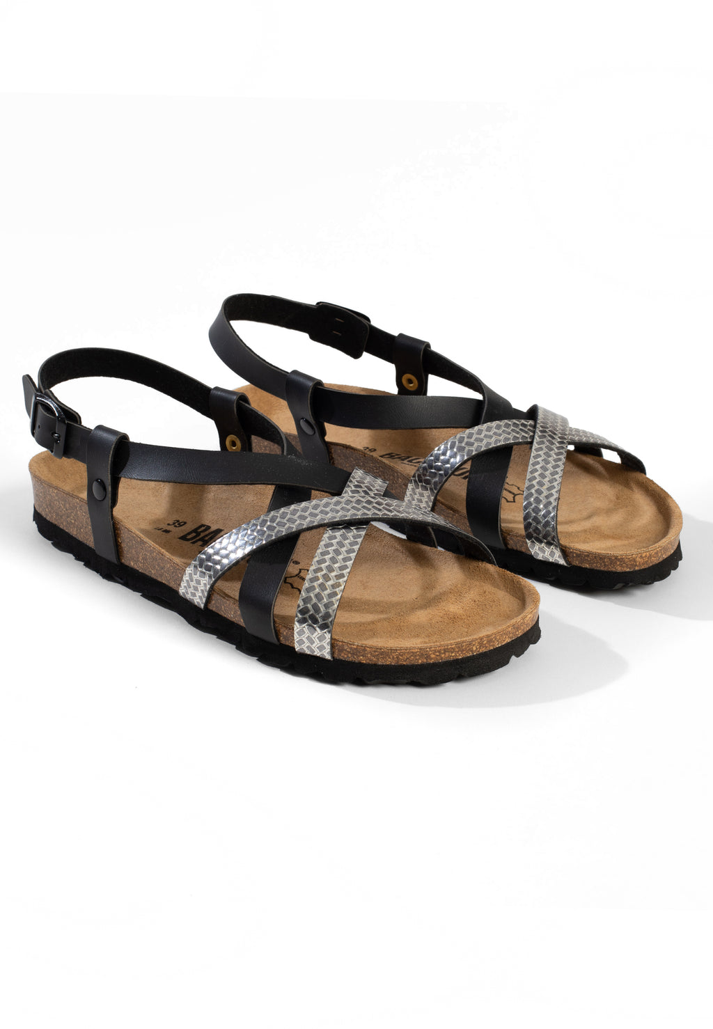 Sandales Veracruz Multi-Brides Noir et or