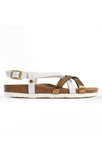 Veracruz Sandalen mit mehreren Riemen in Weiß und Gold