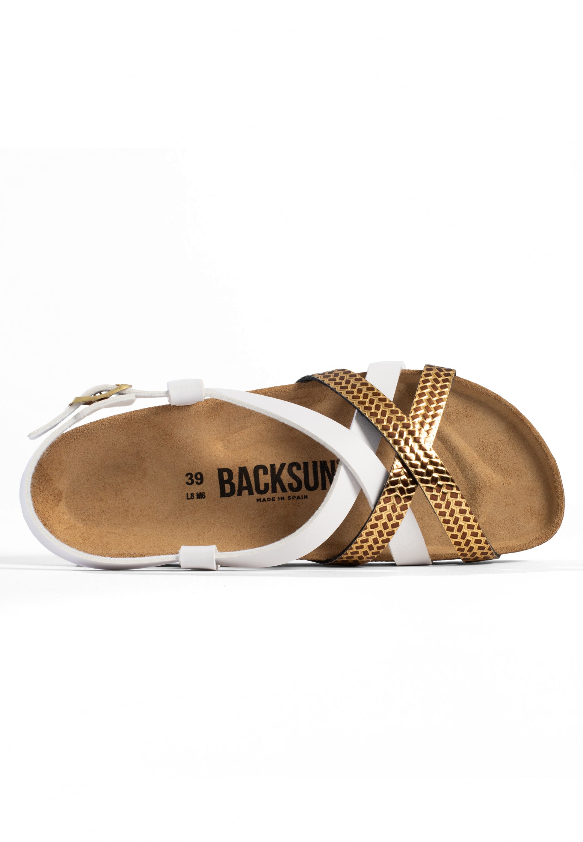 Sandales Veracruz Multi-Brides Blanc et or