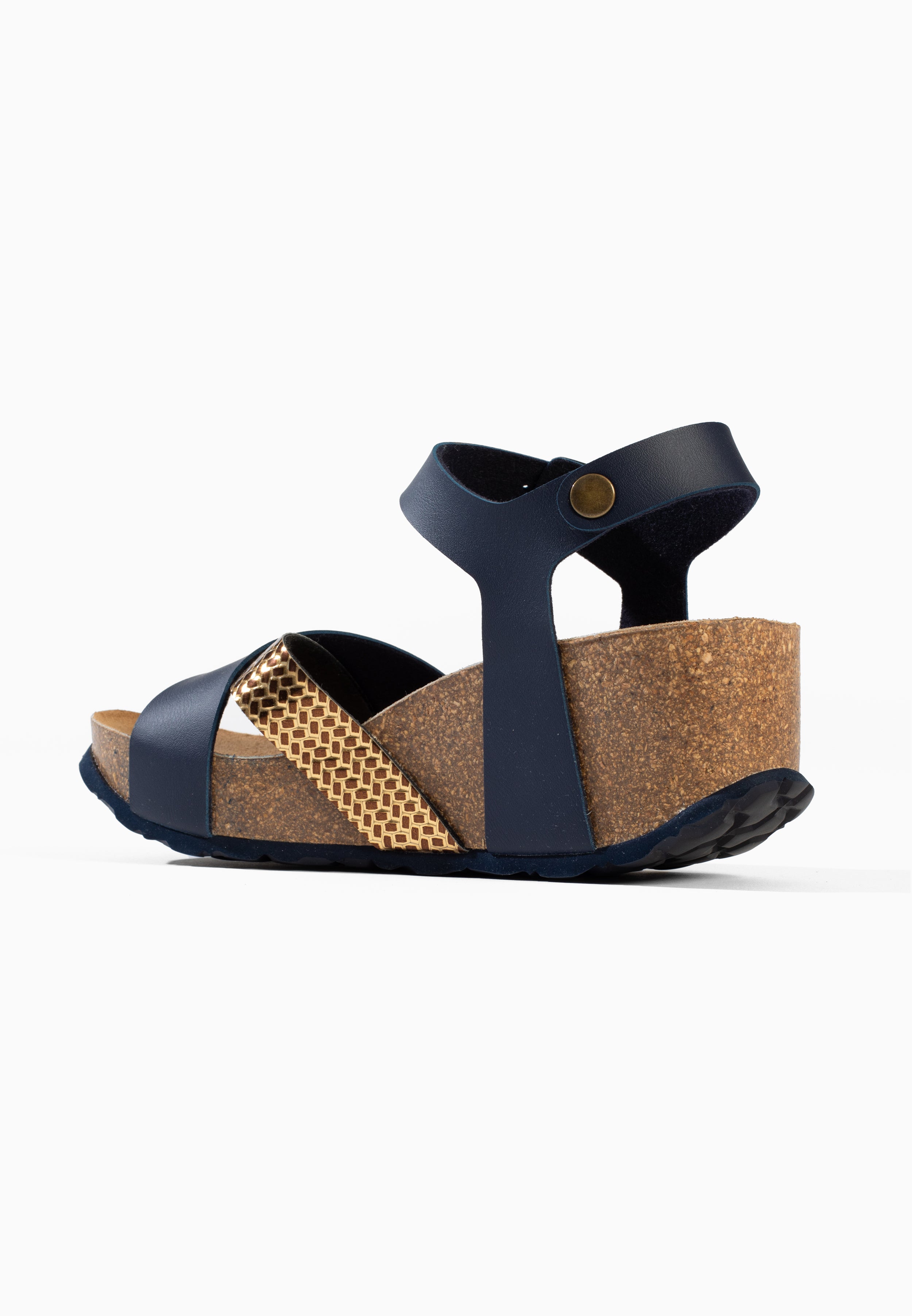 Sandales Genes Compensées et semi-compensées Bleu marine et or