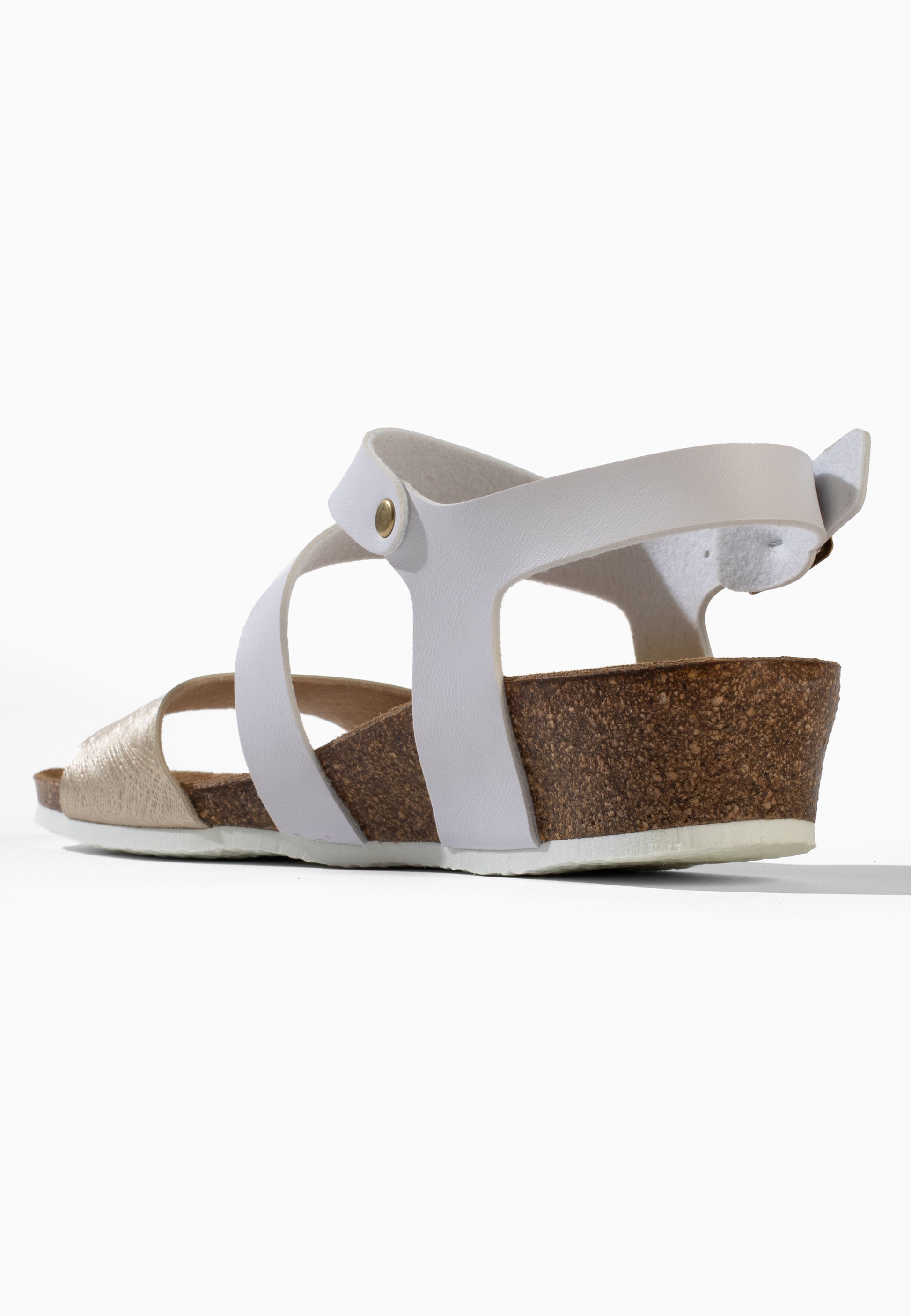 Sandales Lamezia Compensées et semi-compensées Blanc et or