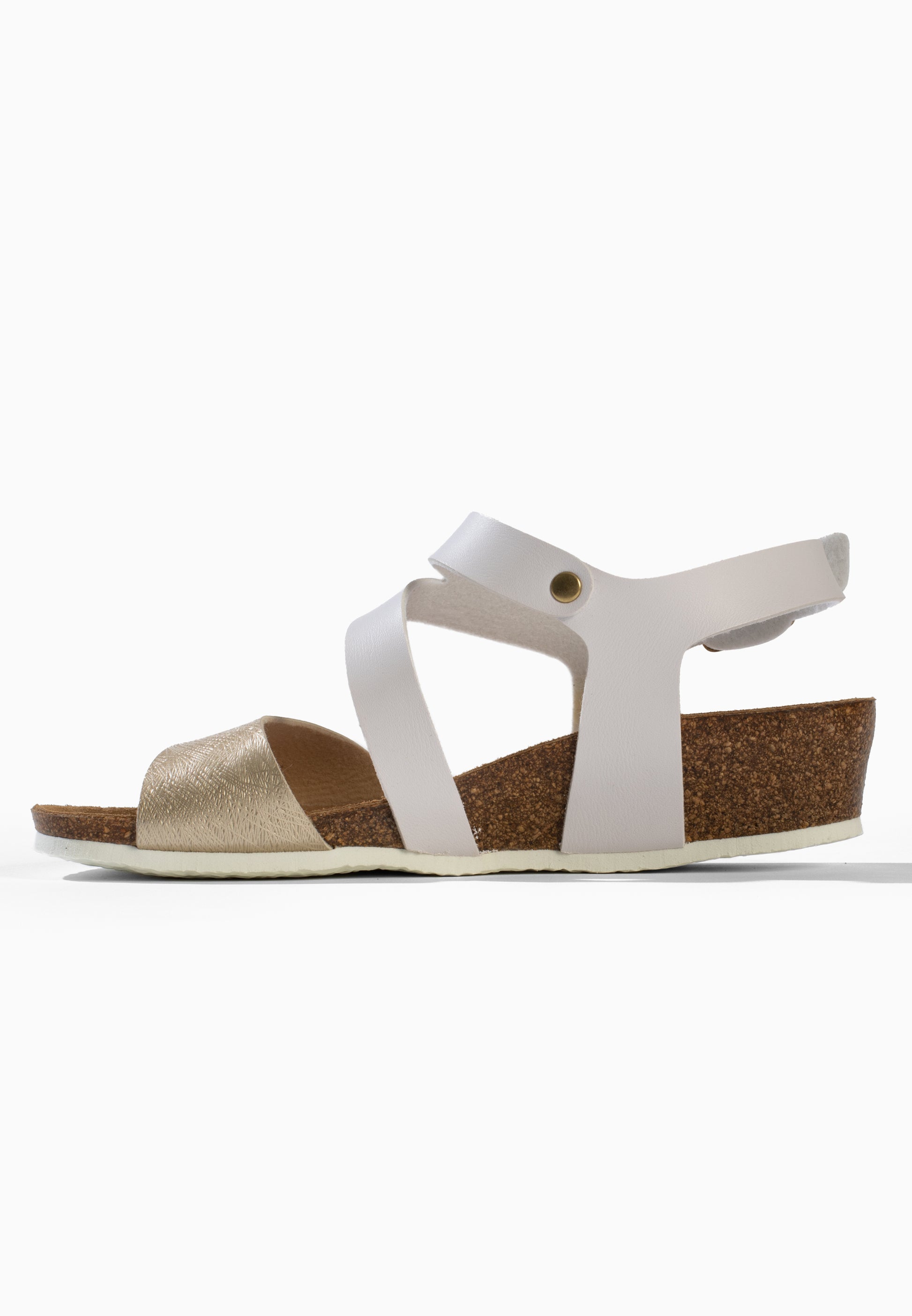 Sandales Lamezia Compensées et semi-compensées Blanc et or