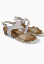 Sandales Lamezia Compensées et semi-compensées Blanc et or
