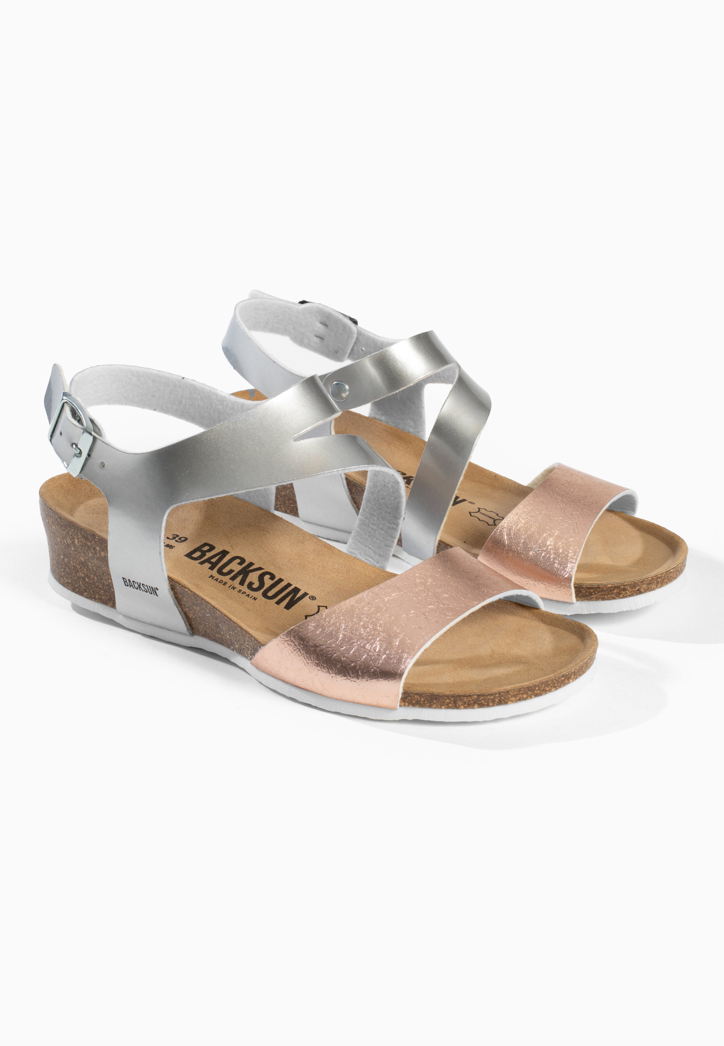 Sandales Lamezia Compensées et semi-compensées Rose gold et argent