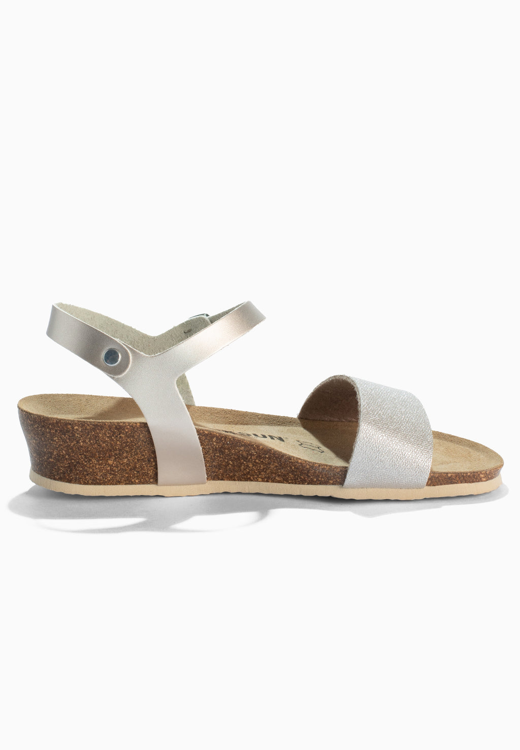 Silberne Keil- und Halbkeilsandalen „Lola“