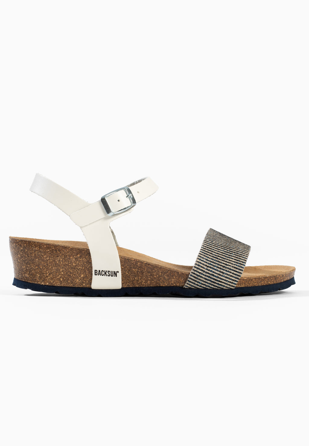 Sandales Compensées et Semi-compensées Lola Blanc et Bleu marine