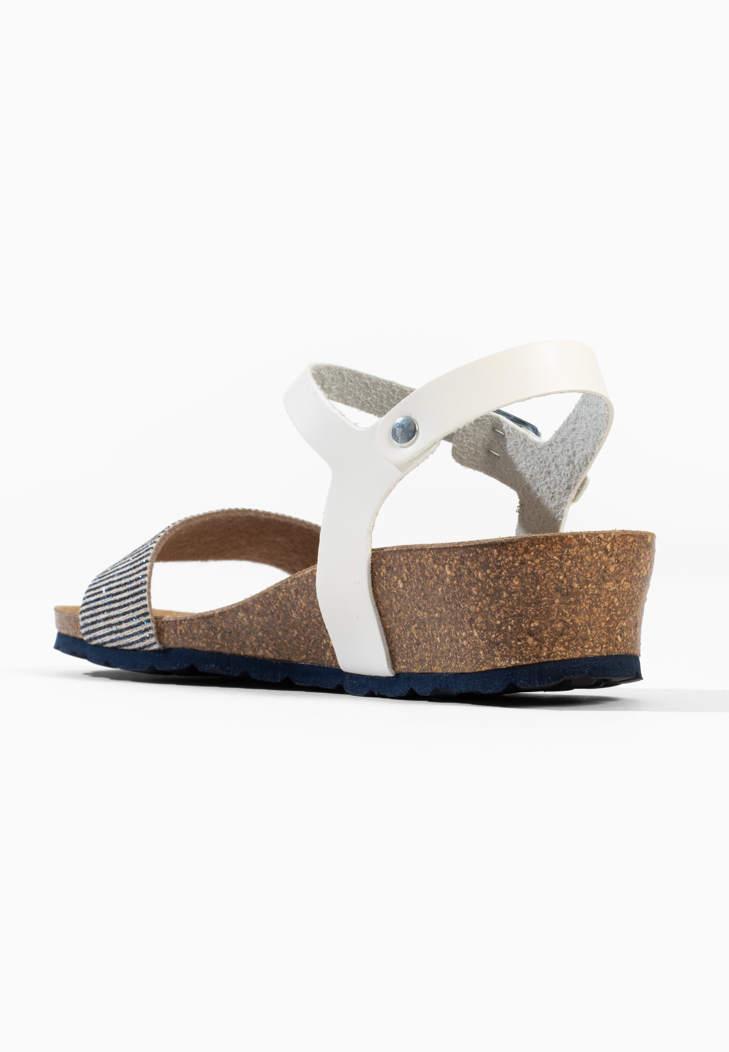 Sandales Compensées et Semi-compensées Lola Blanc et Bleu marine