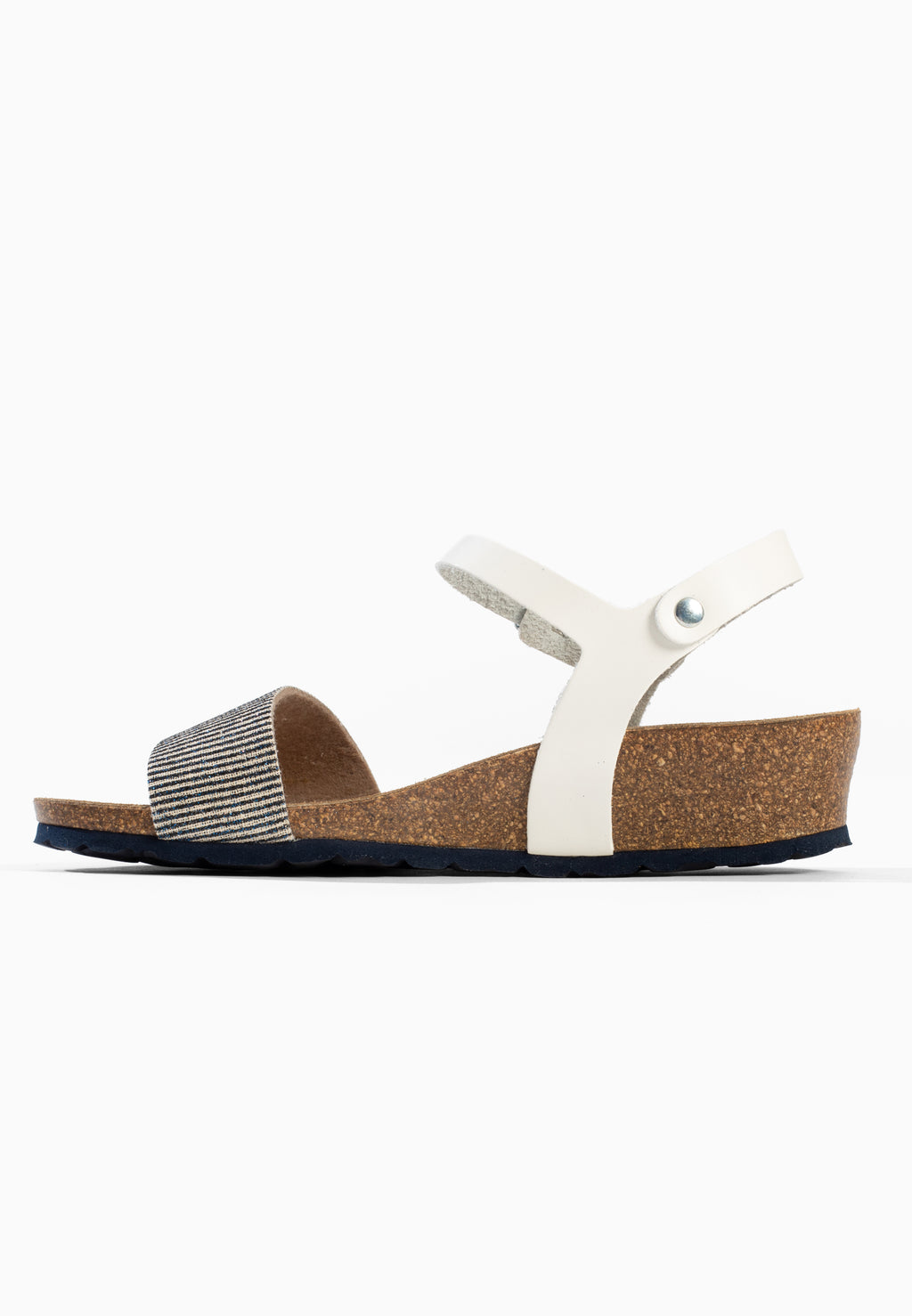 Sandales Compensées et Semi-compensées Lola Blanc et Bleu marine