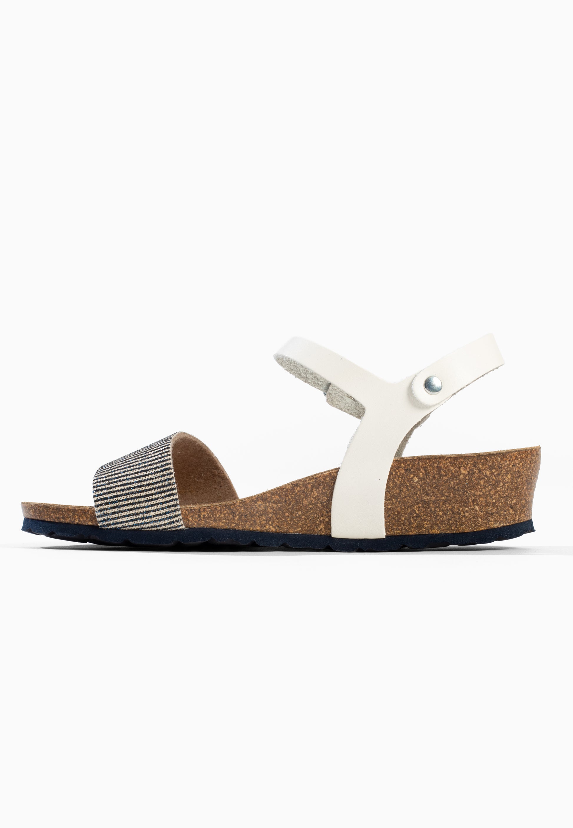Sandales Compensées et Semi-compensées Lola Blanc et Bleu marine