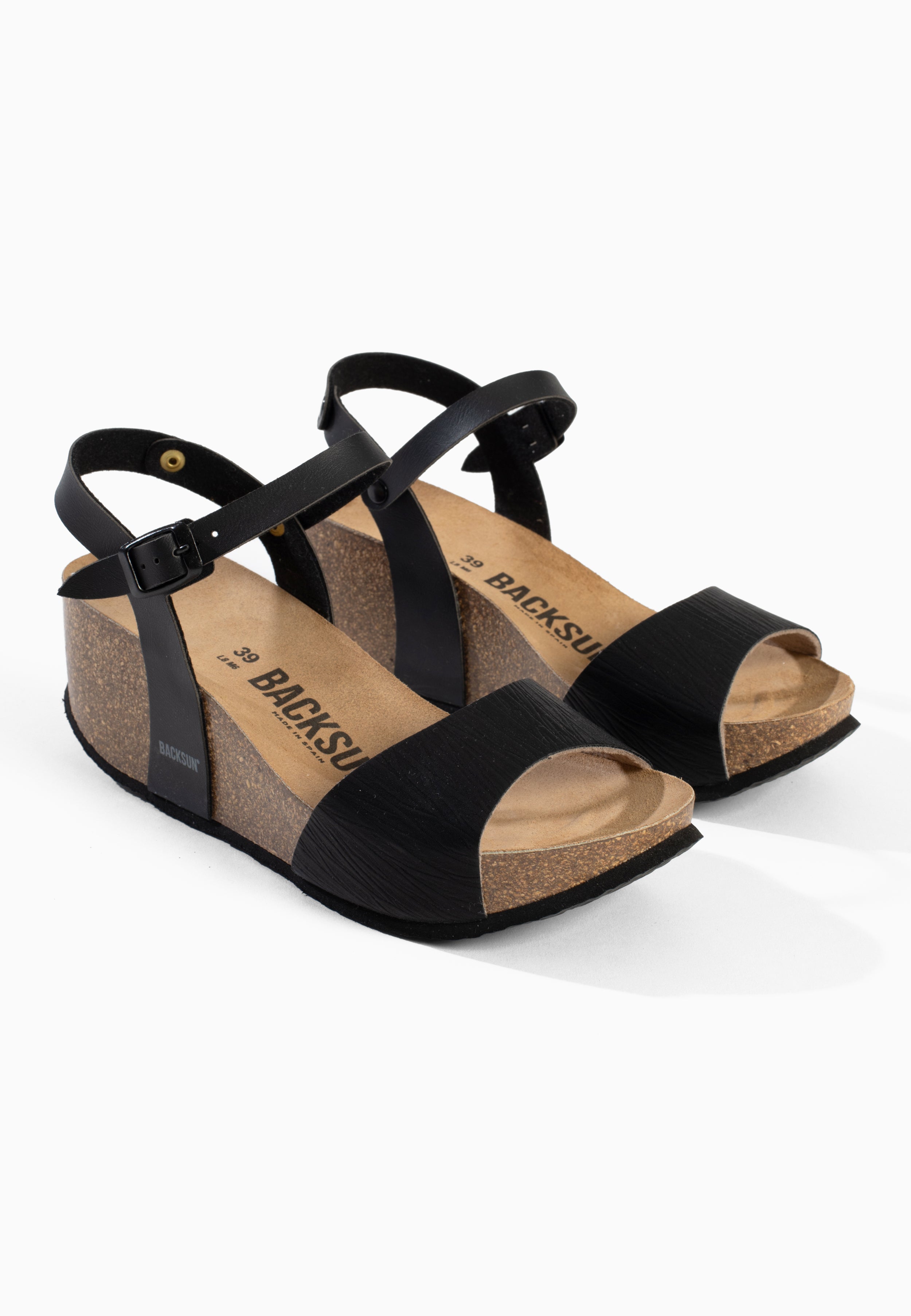 Sandales Hong Kong Compensées et semi-compensées Noir
