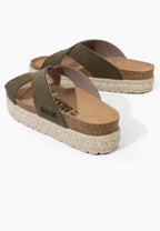 Sandales Milano à plateforme Kaki