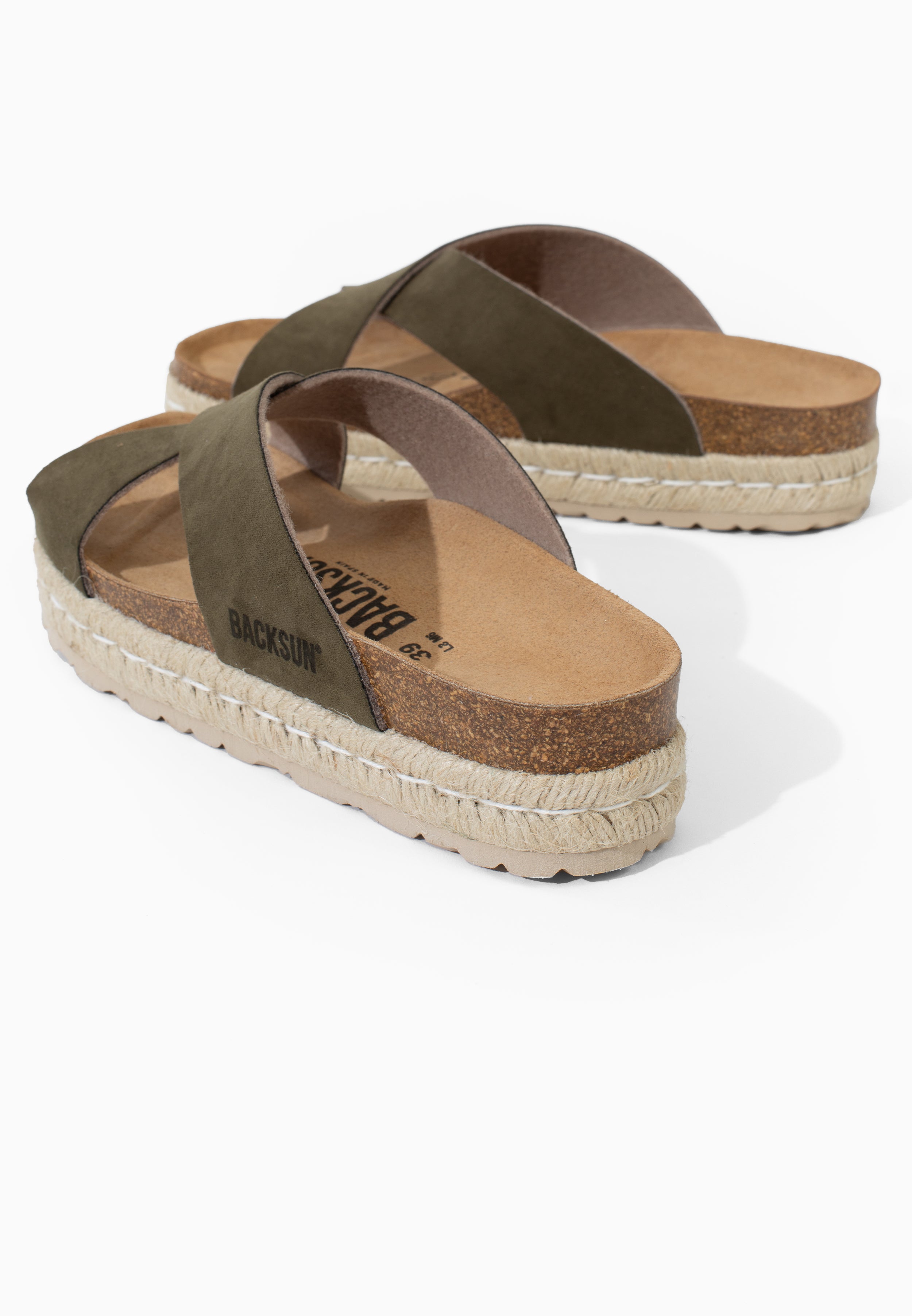 Sandales Milano à plateforme Kaki