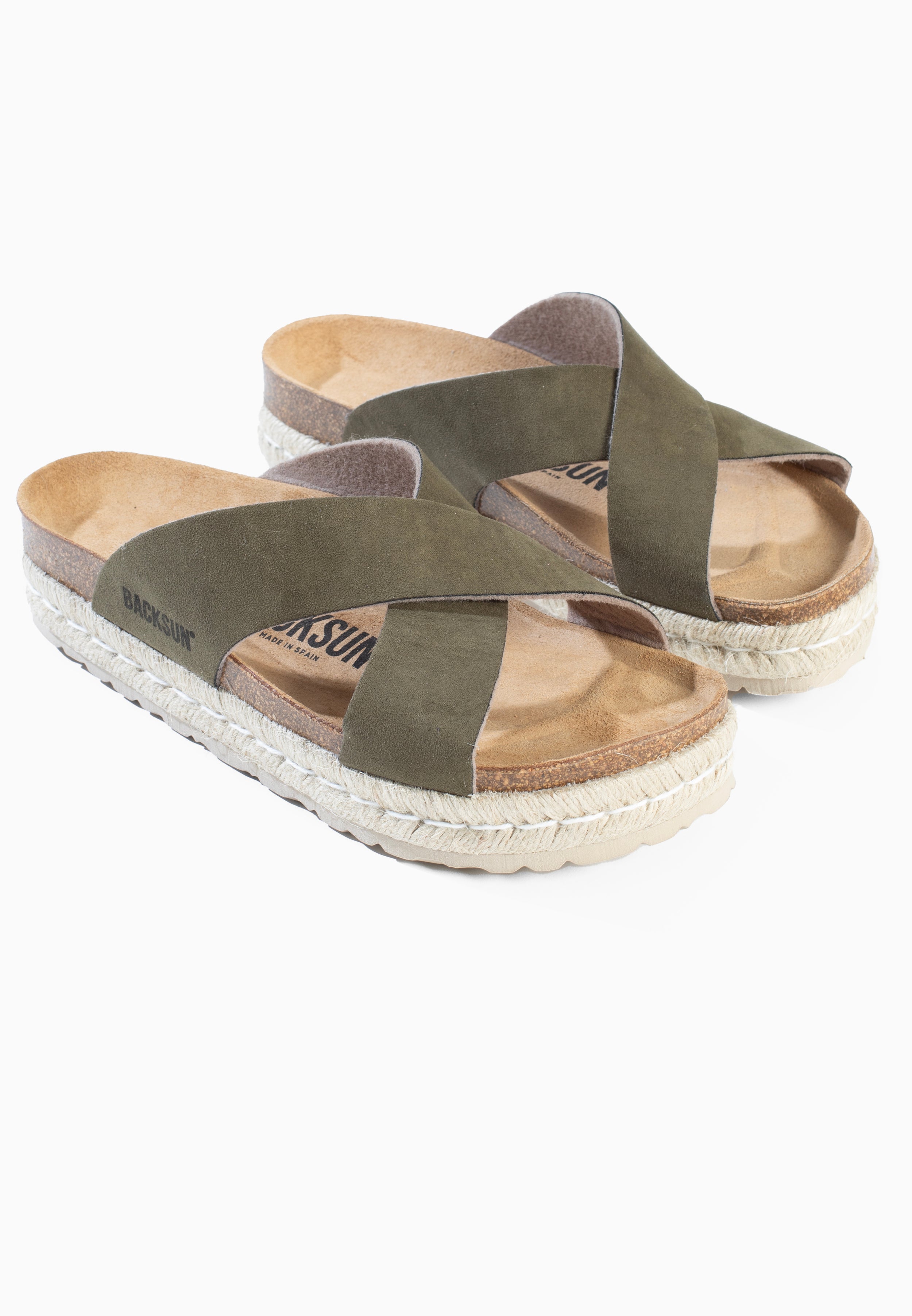Sandales Milano à plateforme Kaki