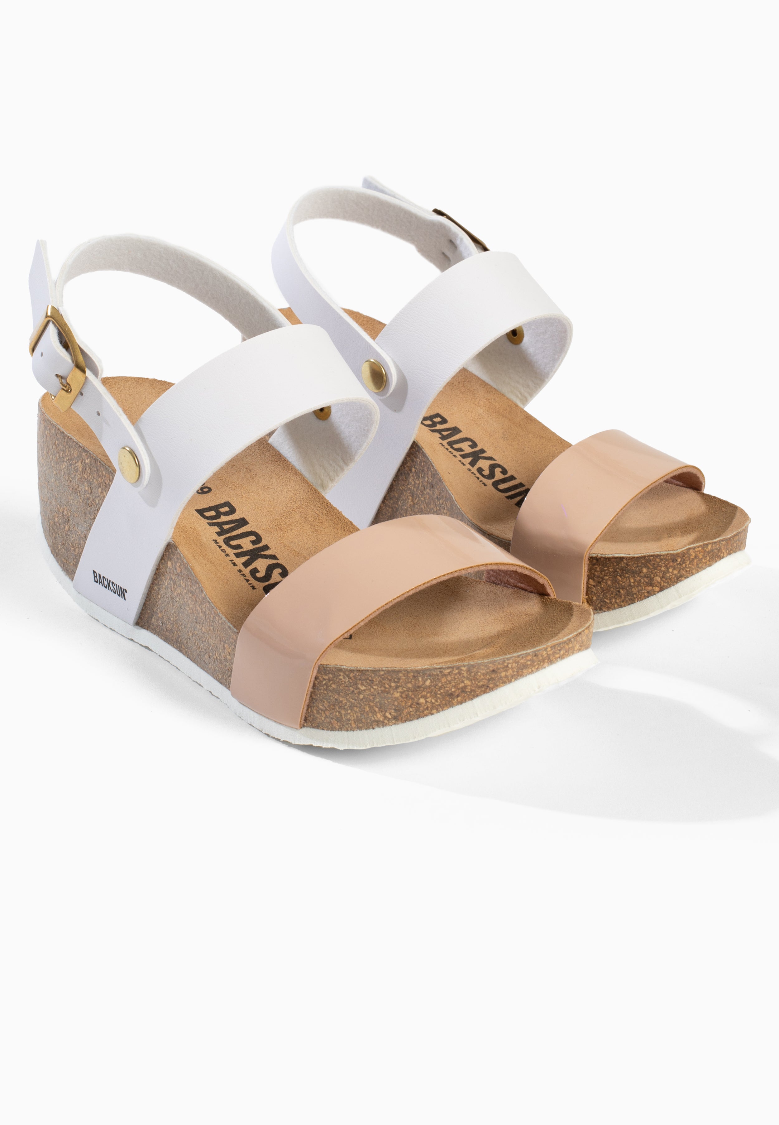 Sandales Cali Compensées et semi-compensées Blanc et nude