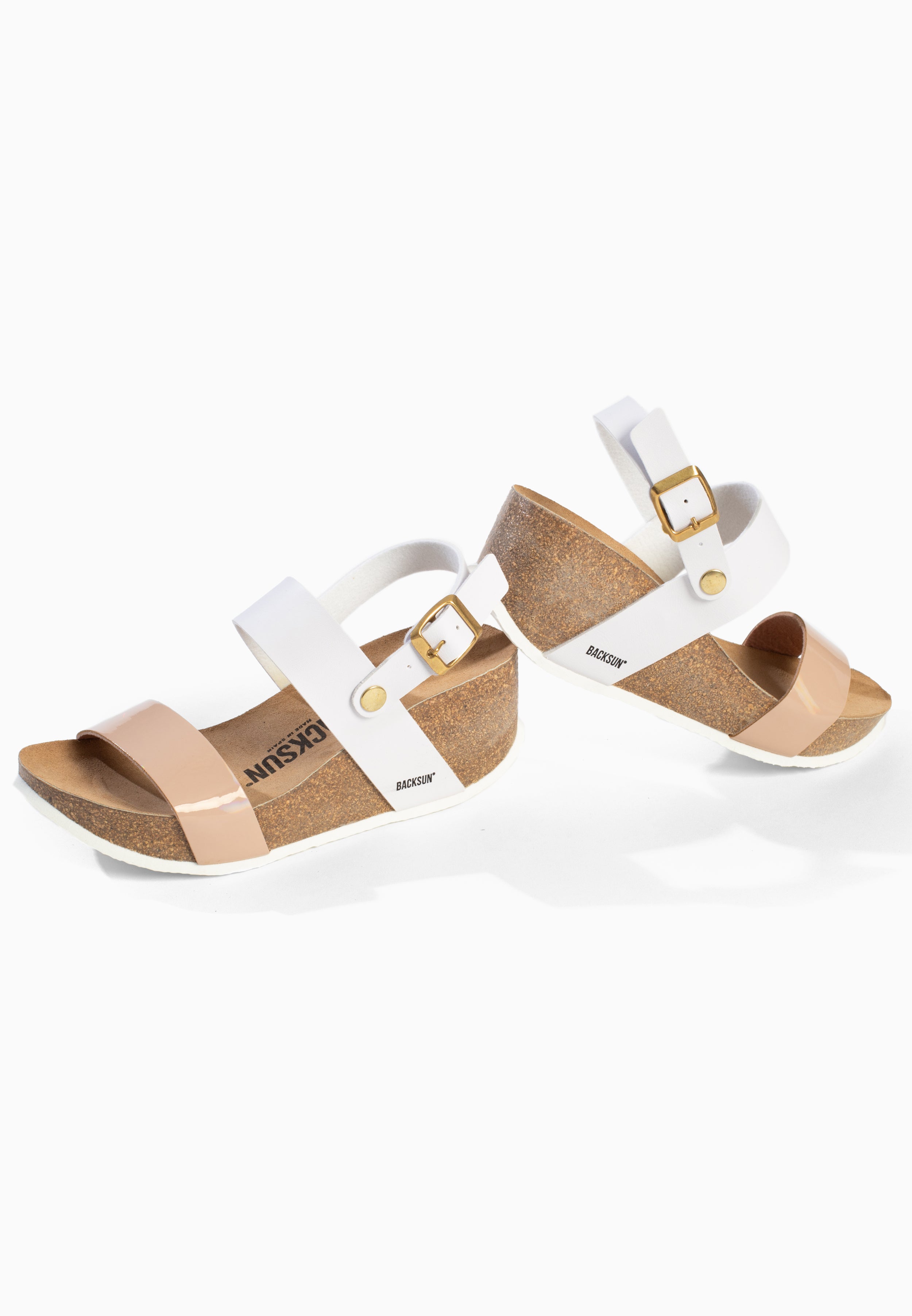 Sandales Cali Compensées et semi-compensées Blanc et nude