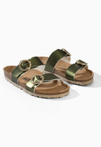 Belize Khaki 2-Riemen-Sandalen