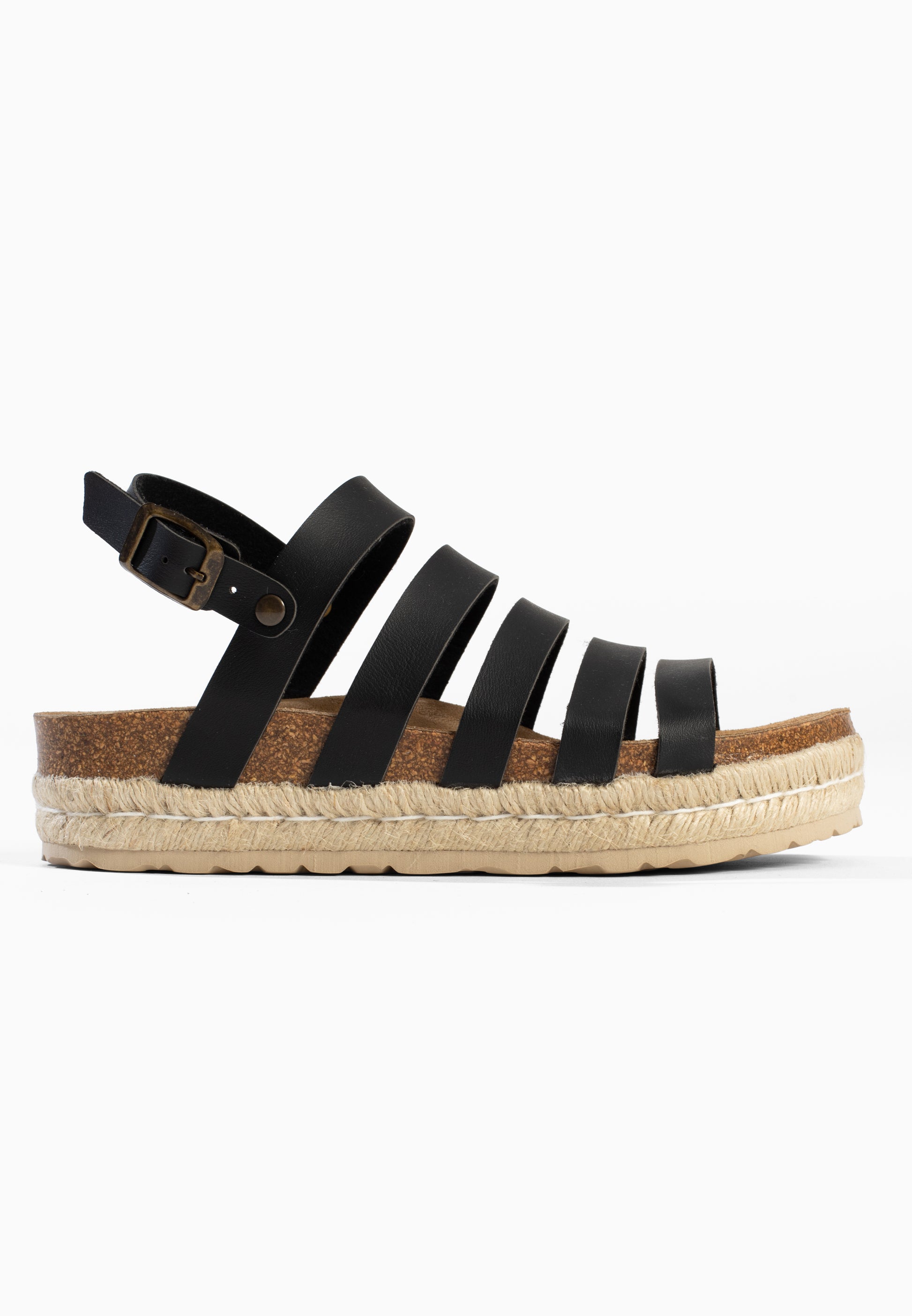 Pria Black Platform Sandals