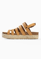 Pria Kamelfarbene Plateausandalen