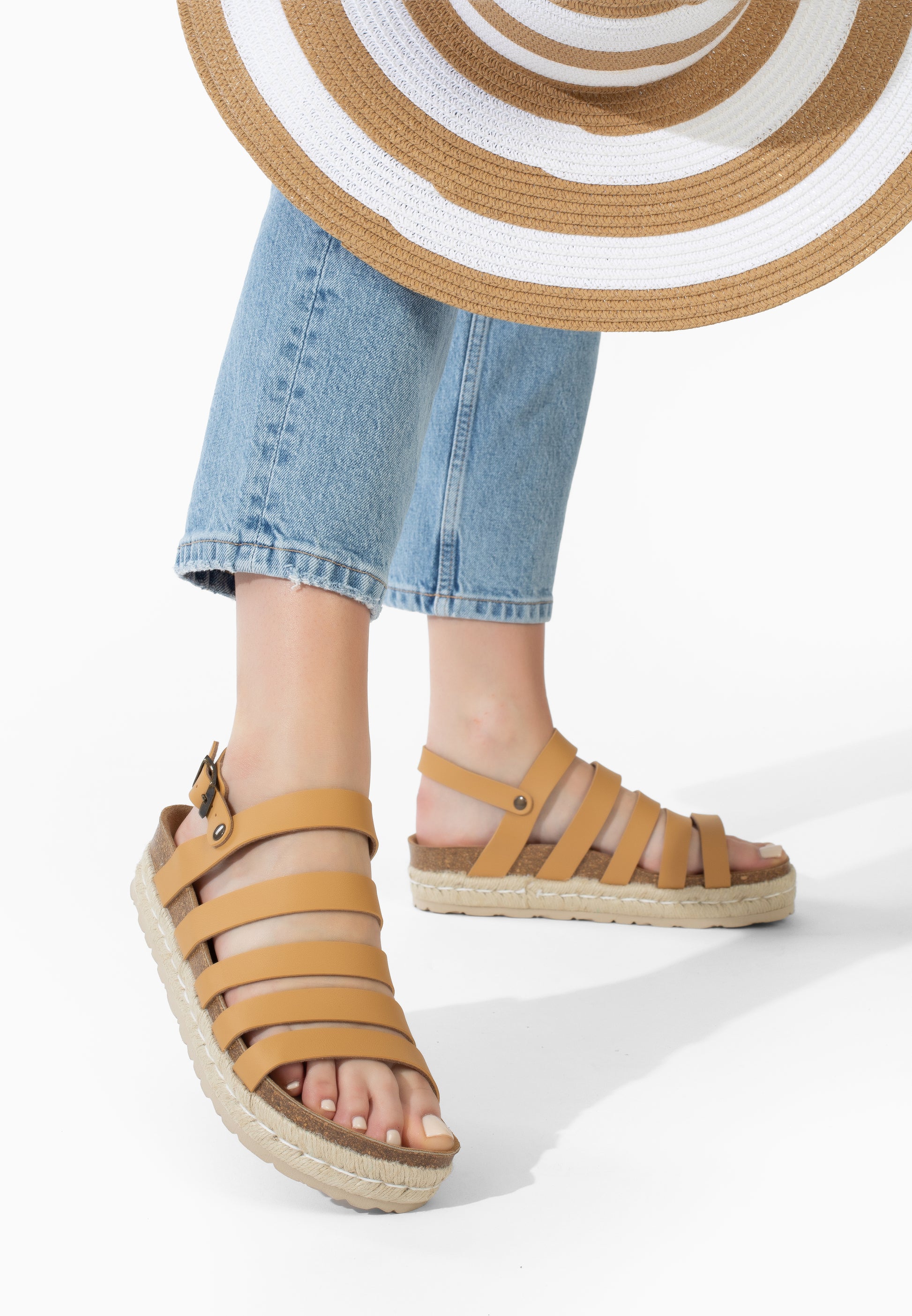 Pria Camel Platform Sandals