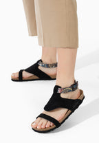 Sandales Multi-Brides Sete Noir et Python