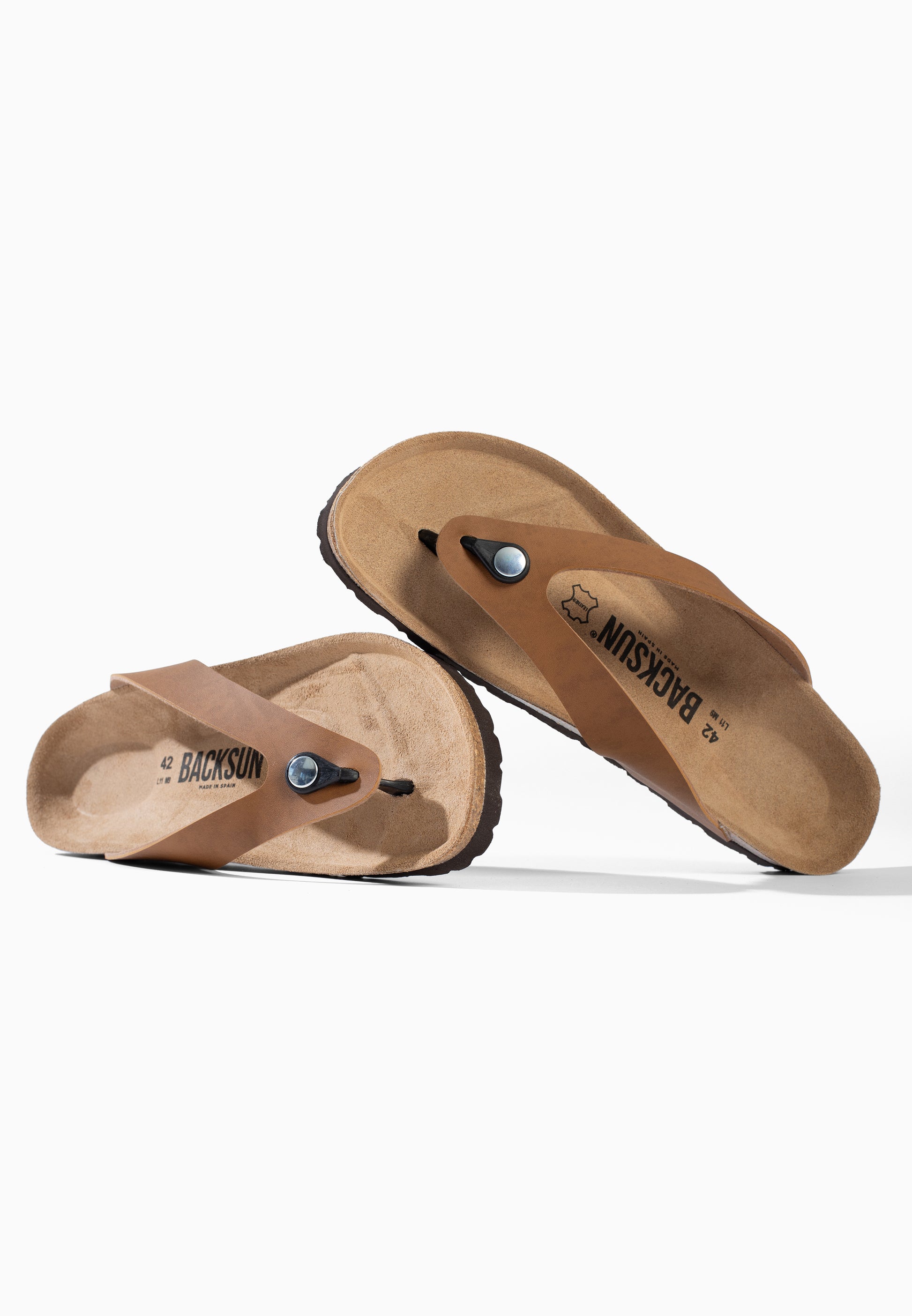 Sandales Leopoldos à entre-doigts Beige