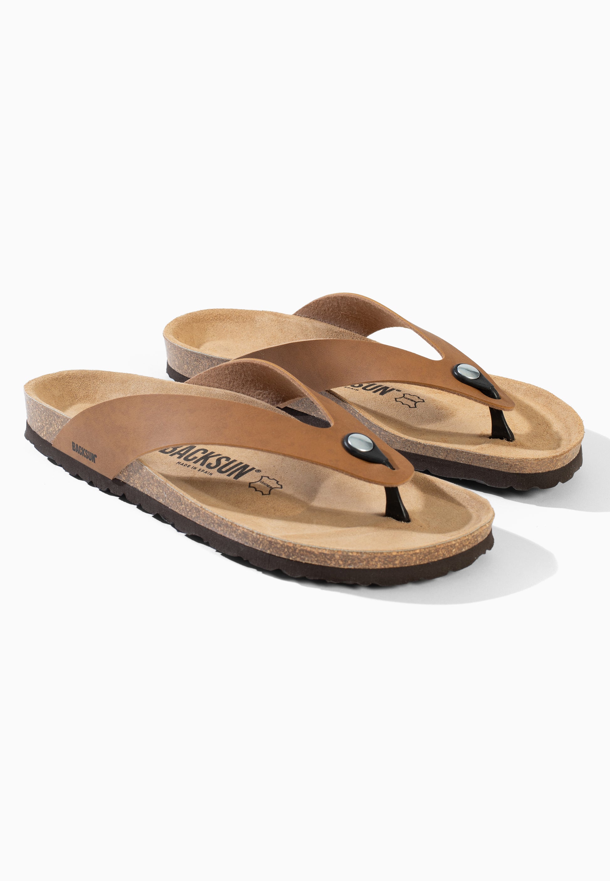 Sandales Leopoldos à entre-doigts Beige