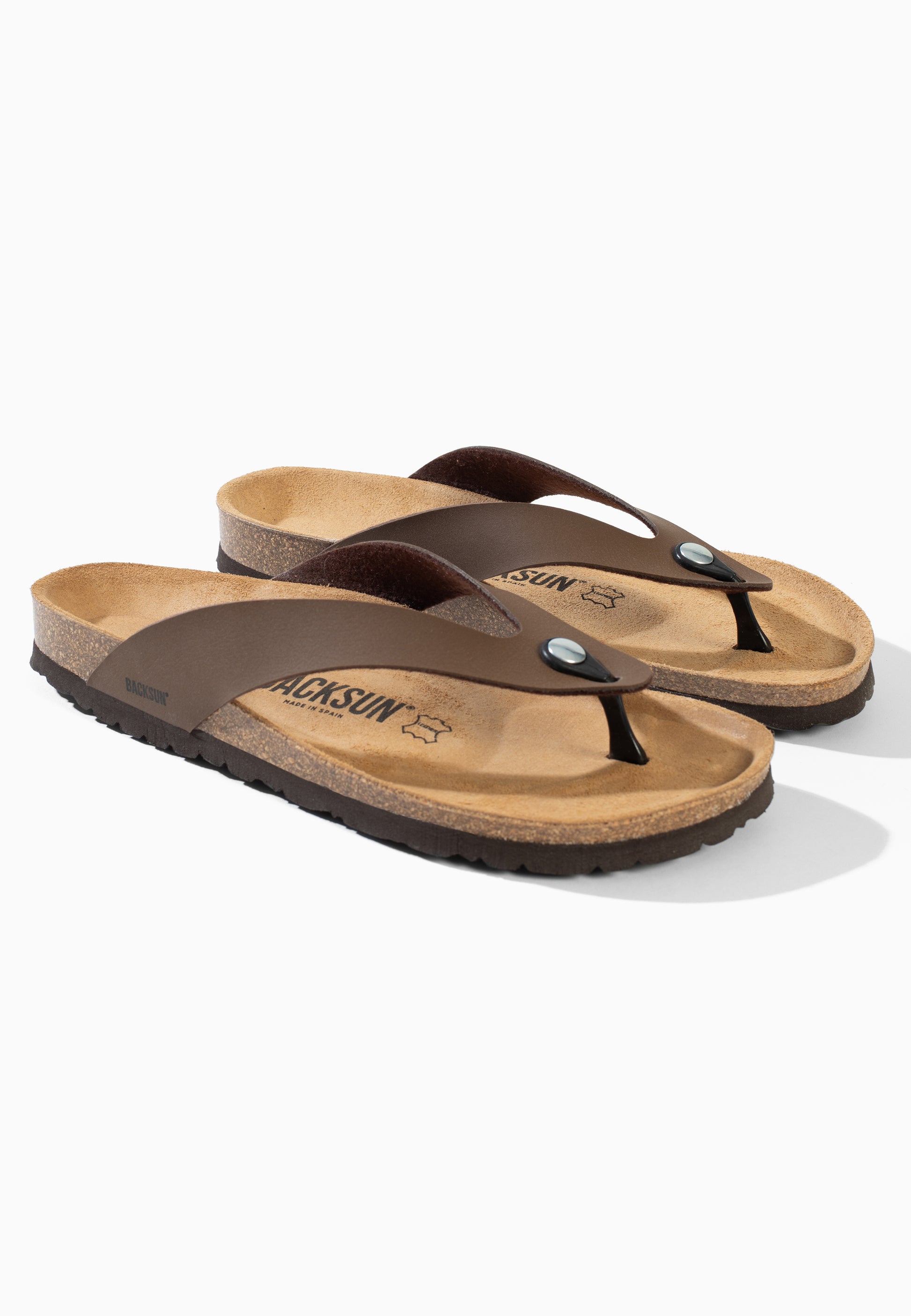 Sandales Leopoldos à entre-doigts Marron