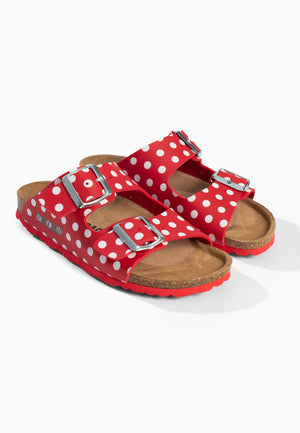 Sandales 2 Brides Bali Rouge et Blanc