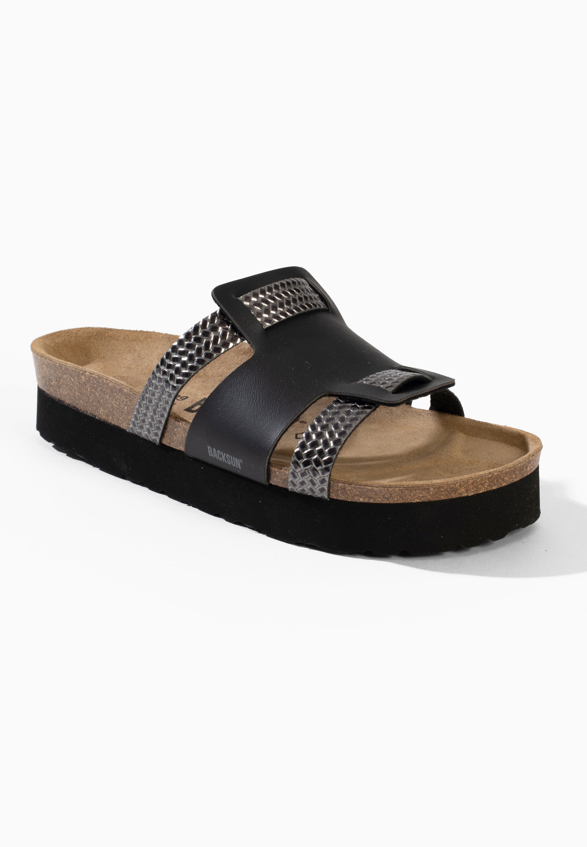 Lopol Black and Anthracite Platform Sandals