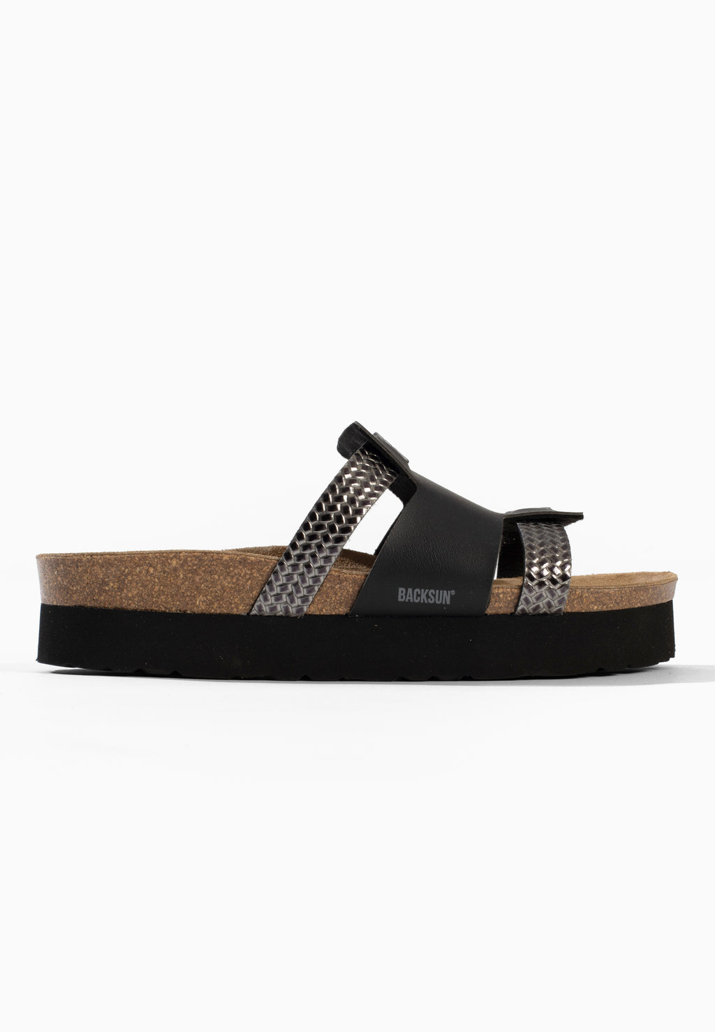 Lopol Black and Anthracite Platform Sandals