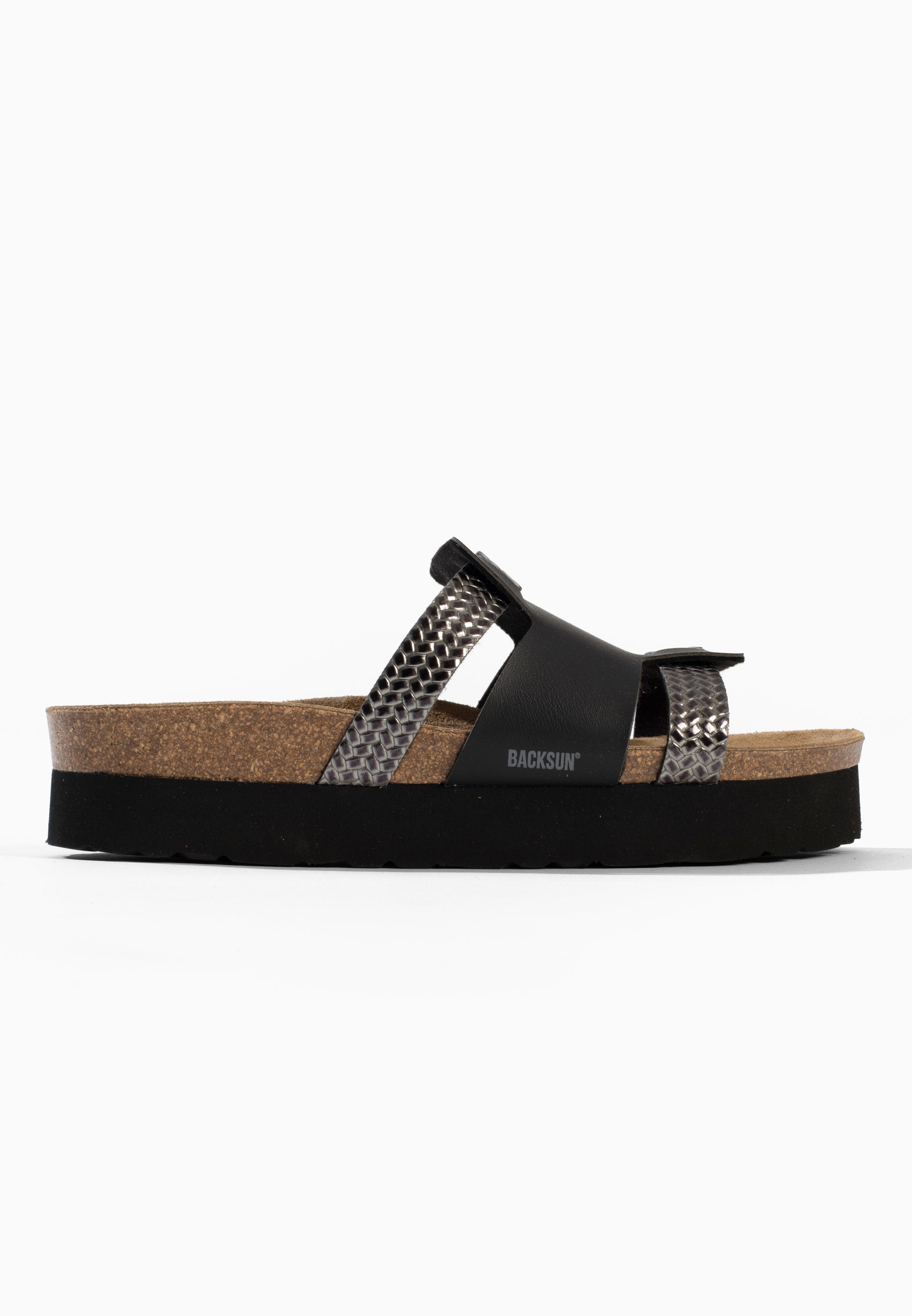 Lopol Black and Anthracite Platform Sandals