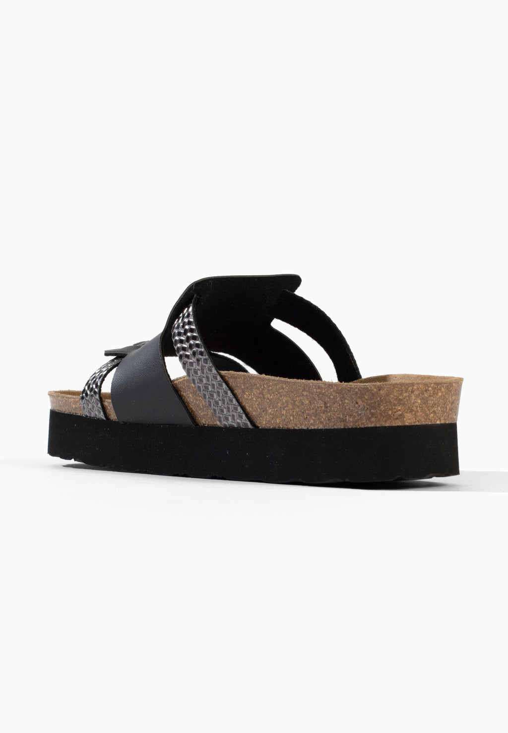 Lopol Black and Anthracite Platform Sandals