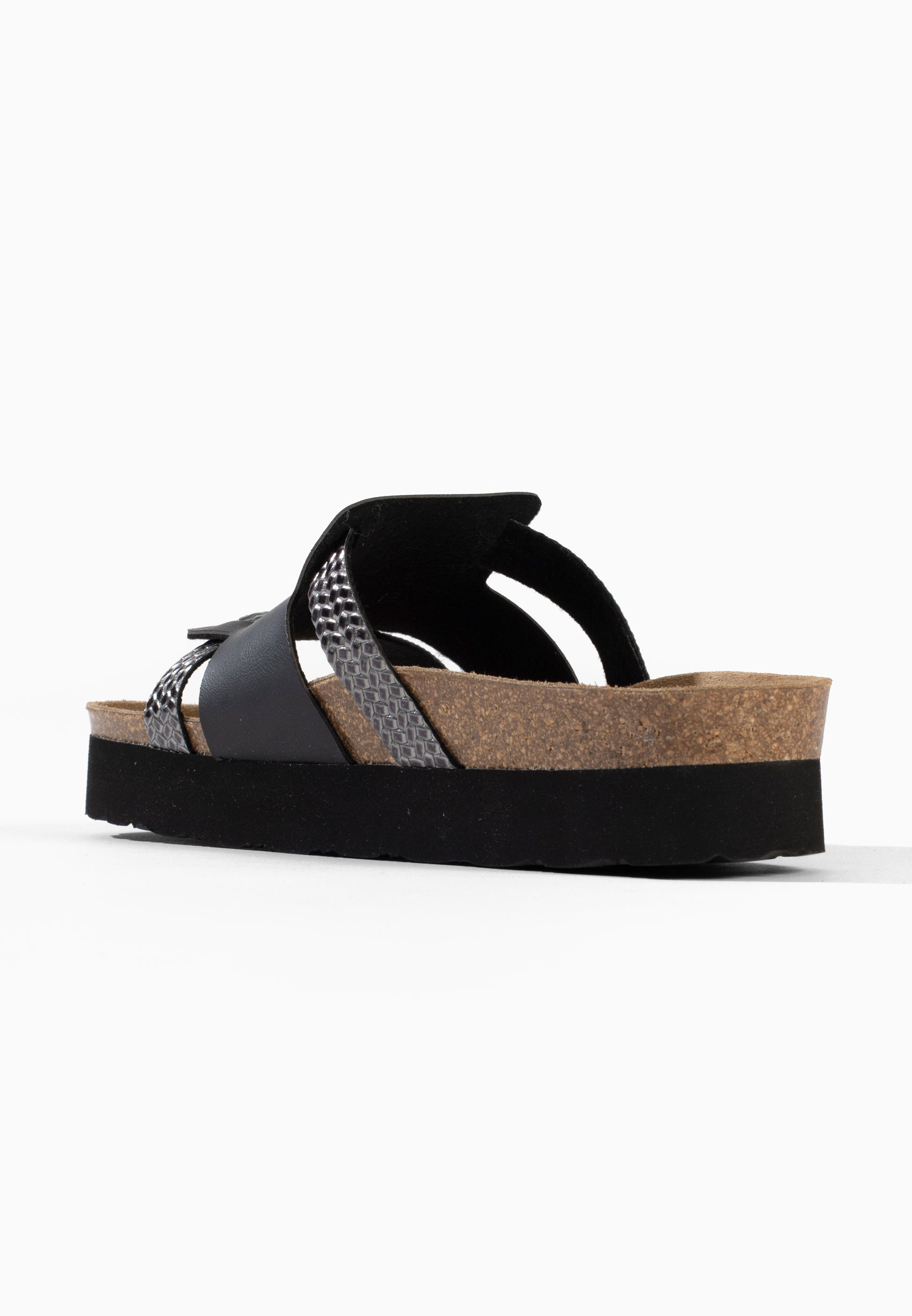 Lopol Black and Anthracite Platform Sandals