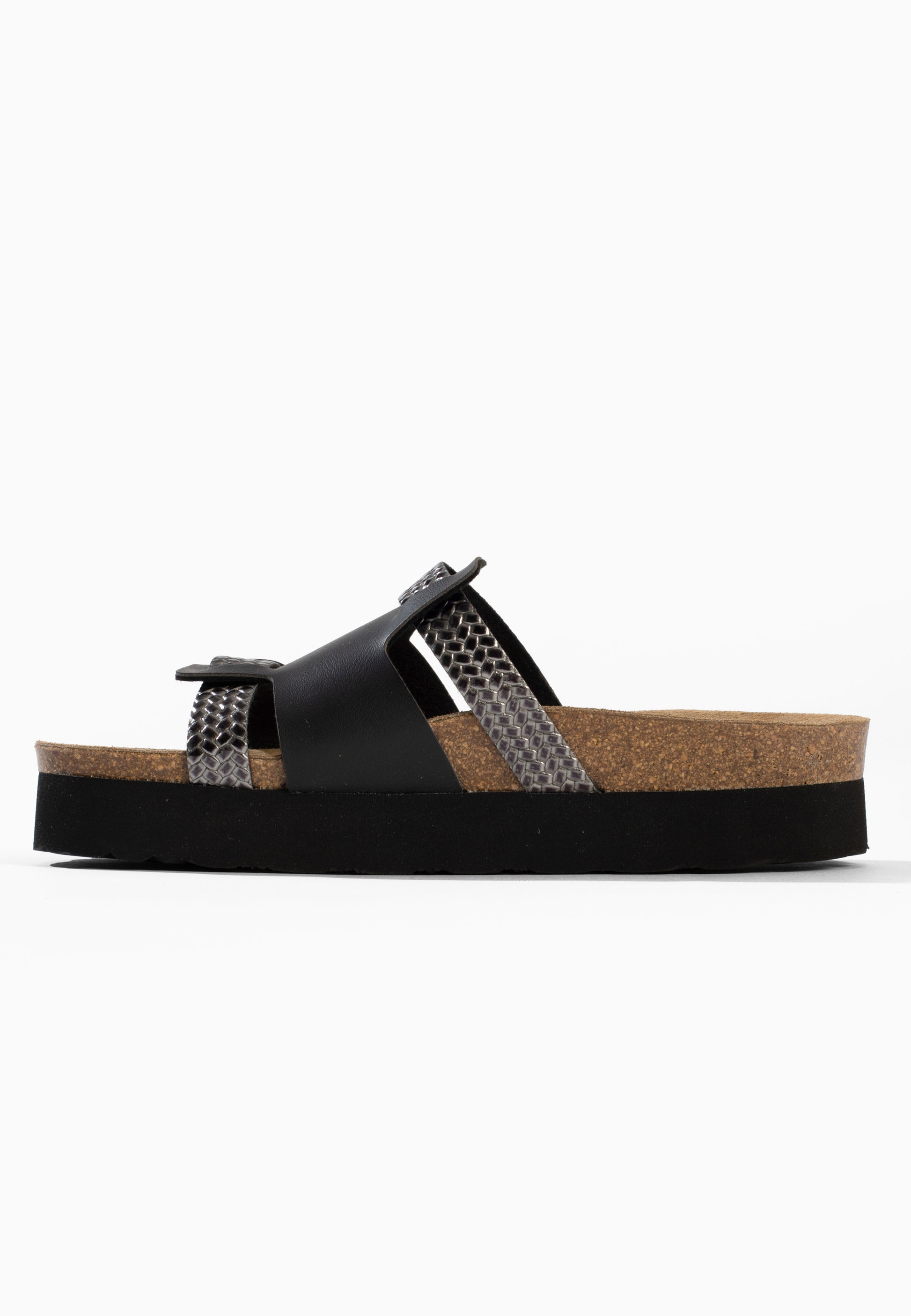 Lopol Black and Anthracite Platform Sandals