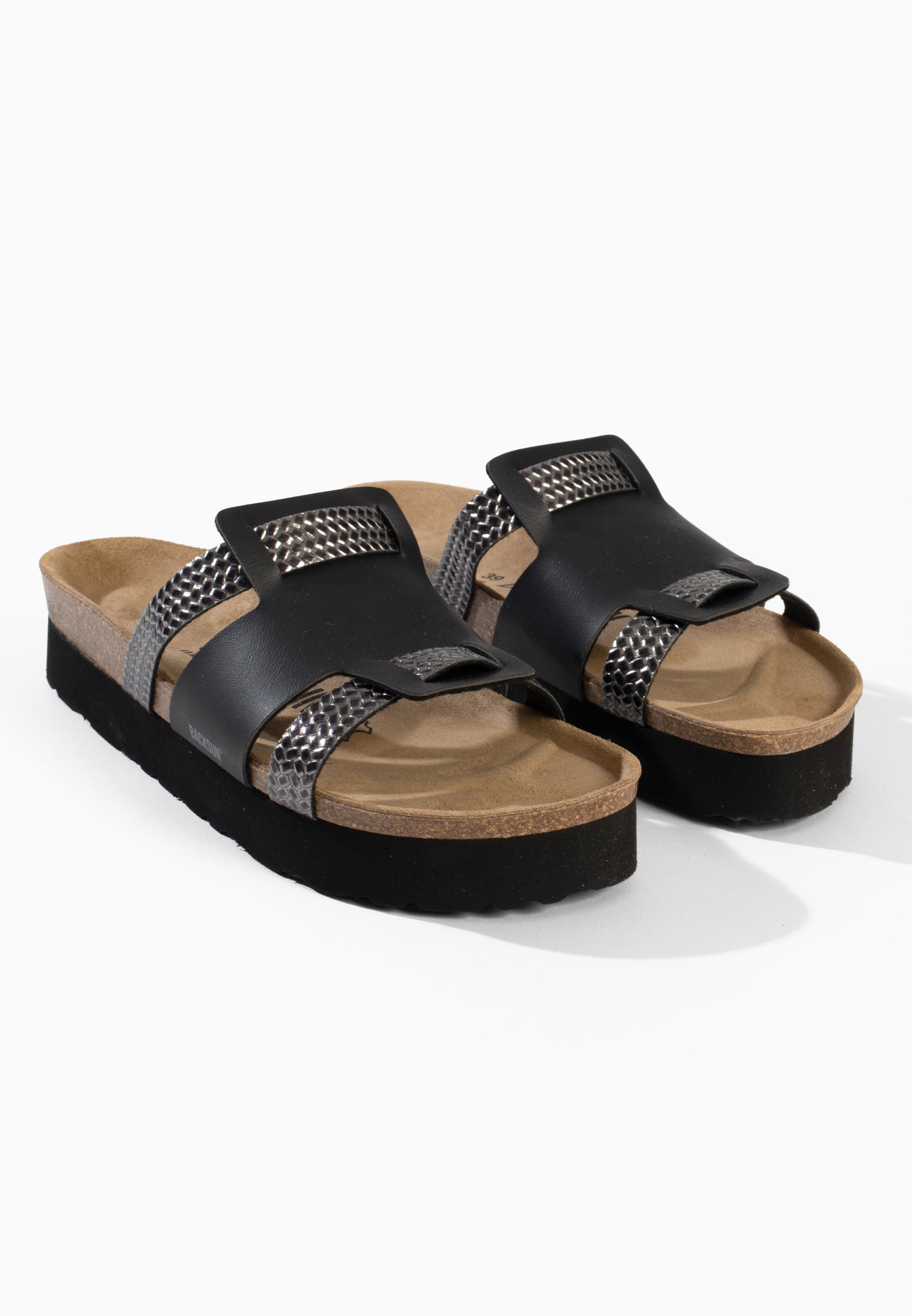 Lopol Black and Anthracite Platform Sandals
