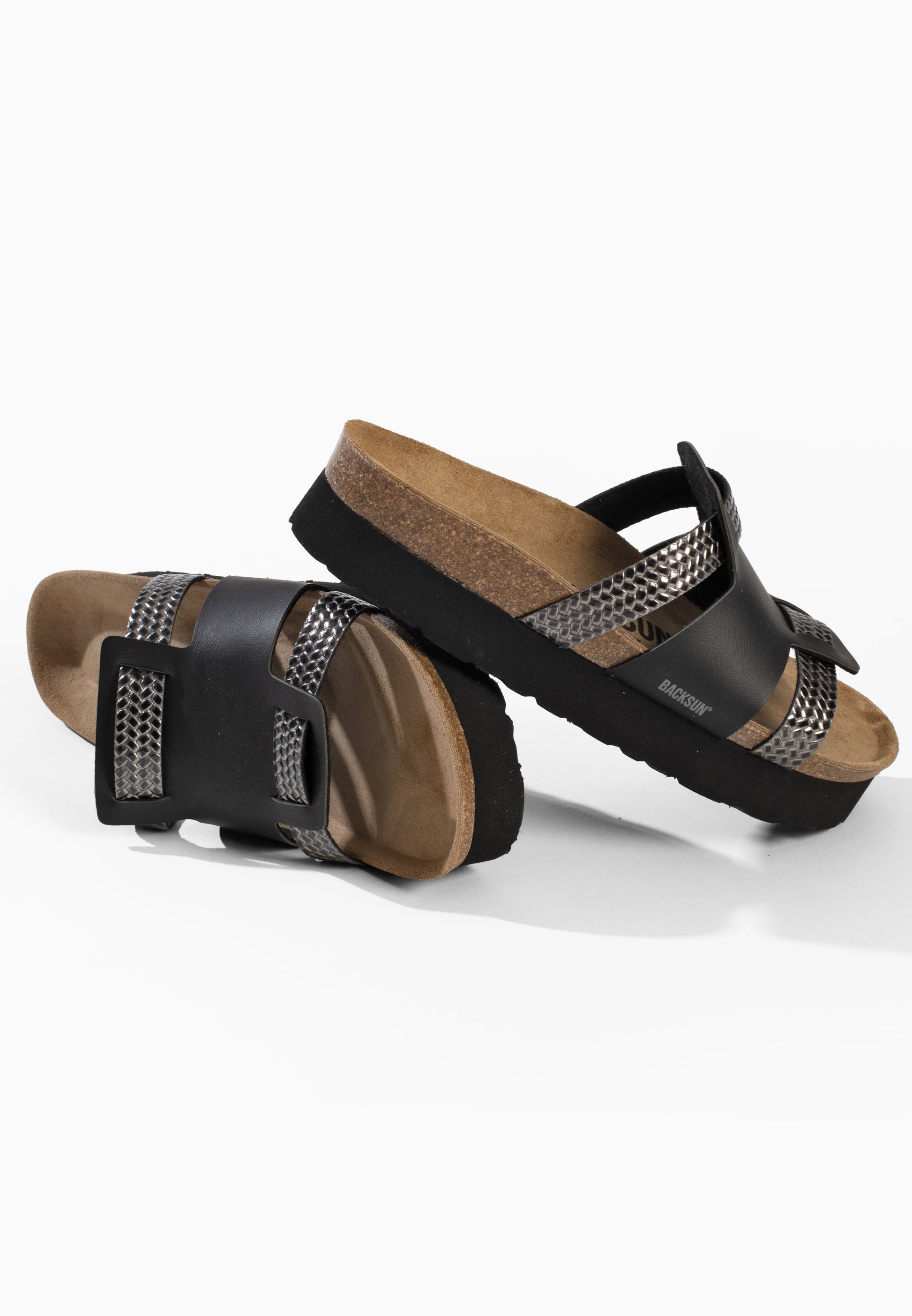 Lopol Black and Anthracite Platform Sandals