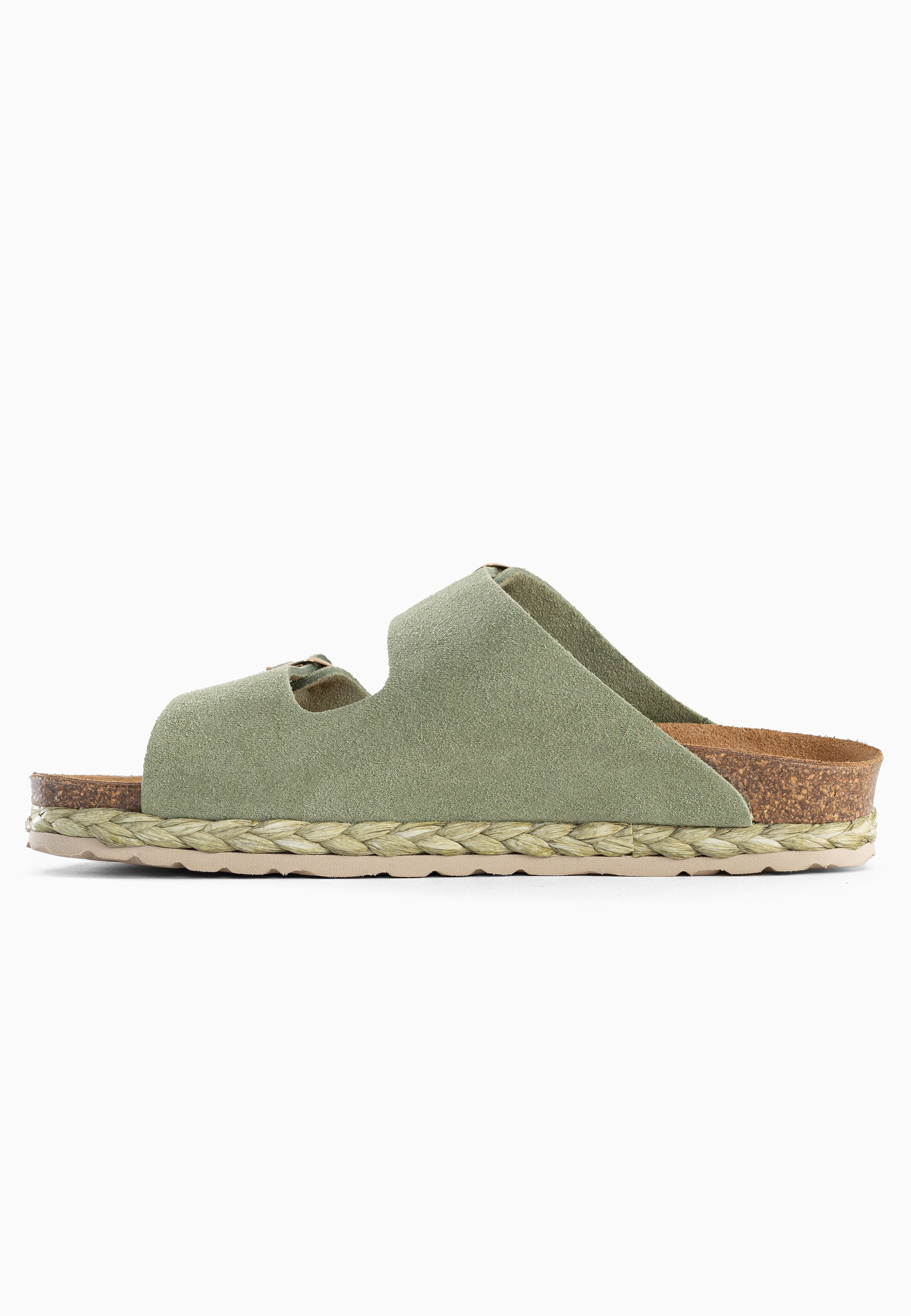 Vada Sandalen aus 100 % Leder mit 2 Riemen in Grün