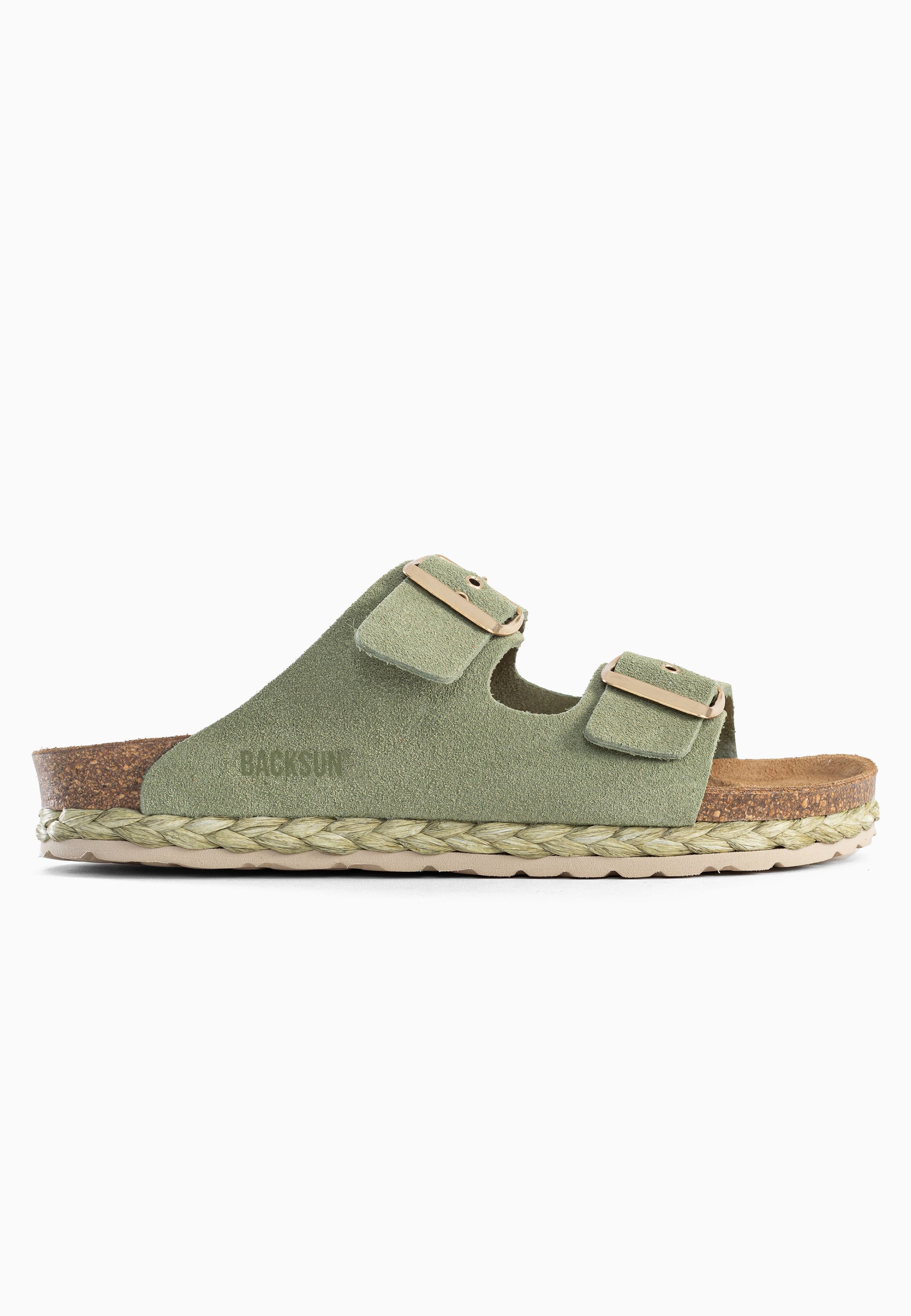 Vada Sandalen aus 100 % Leder mit 2 Riemen in Grün