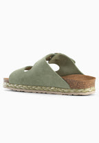 Sandales Vada 2 Brides Vert 100 % Cuir