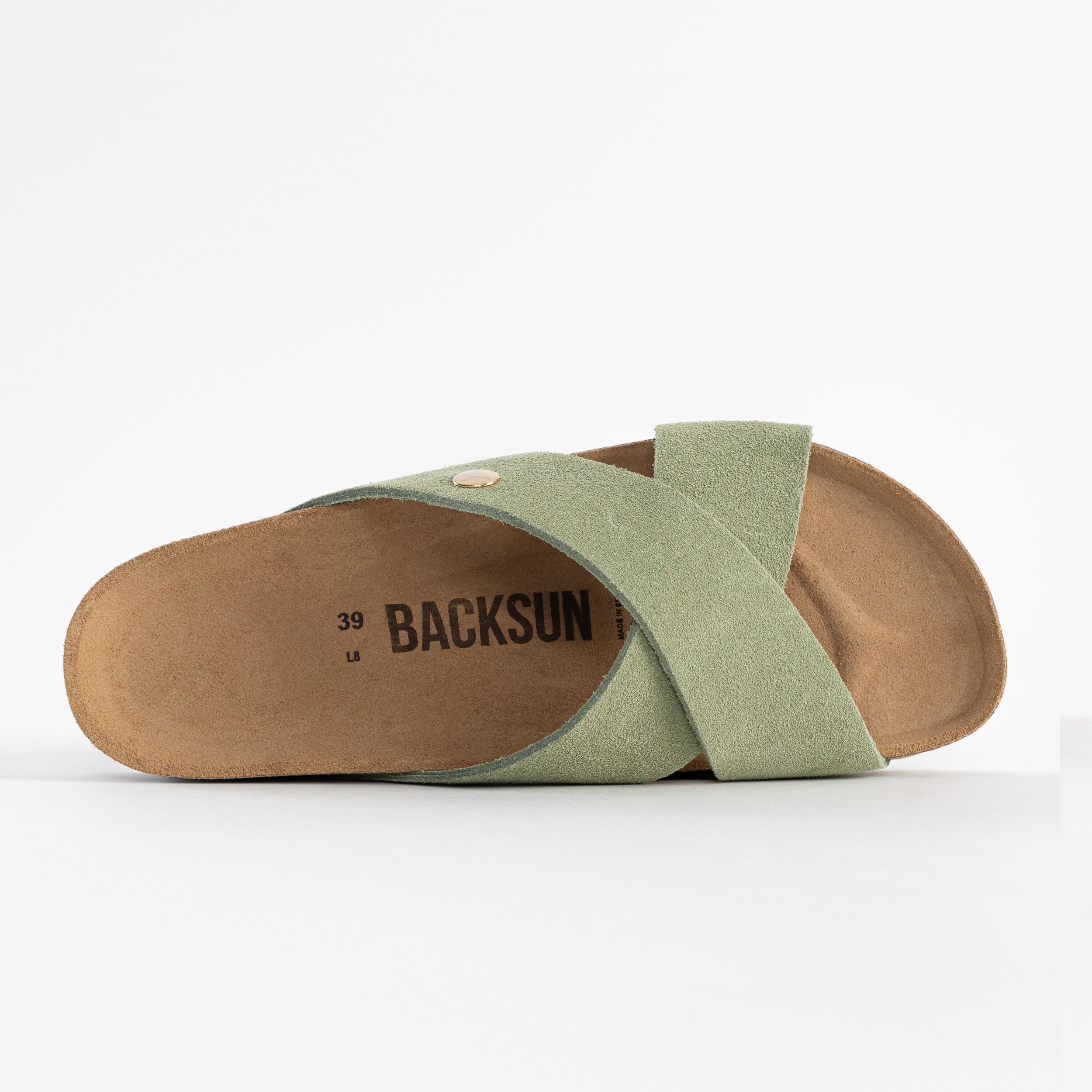 Sandales Lauren 2 Brides Kaki 100 % Cuir