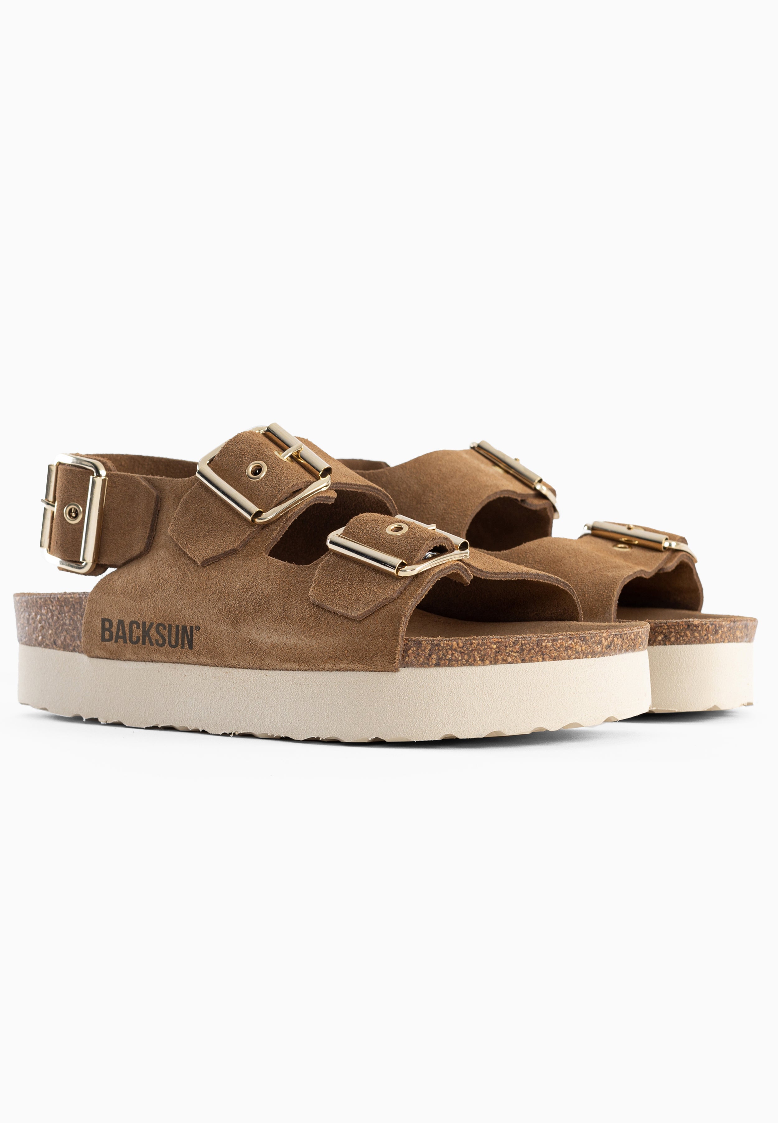 Sandales Balo à plateforme Camel 100 % Cuir