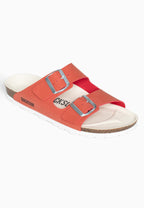 Bali Sandalen mit 2 Riemen in Korallenrot