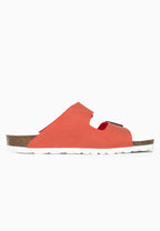 Bali Sandalen mit 2 Riemen in Korallenrot
